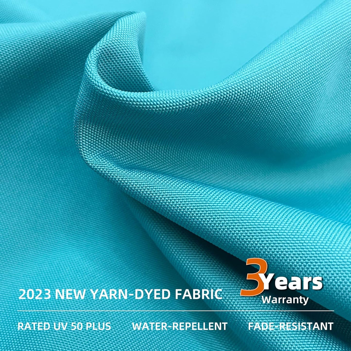 PURPLE LEAF 12 Feet Double Top Round Deluxe Patio Umbrella Offset Hanging Umbrella Outdoor Market Umbrella Garden Umbrella, Turquoise Blue