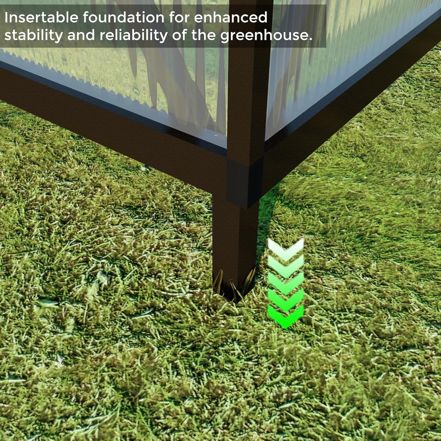 6 x 4 FT Greenhouse for Outdoors,Aluminum Large Walk-in Greenhouse,Dark Gray