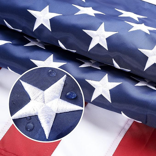 American Flag 4x6 Ft, USA US Flags Outdoor, Heavy Duty Durable, Embroidered Stars, Sewn Stripes and Brass Grommets