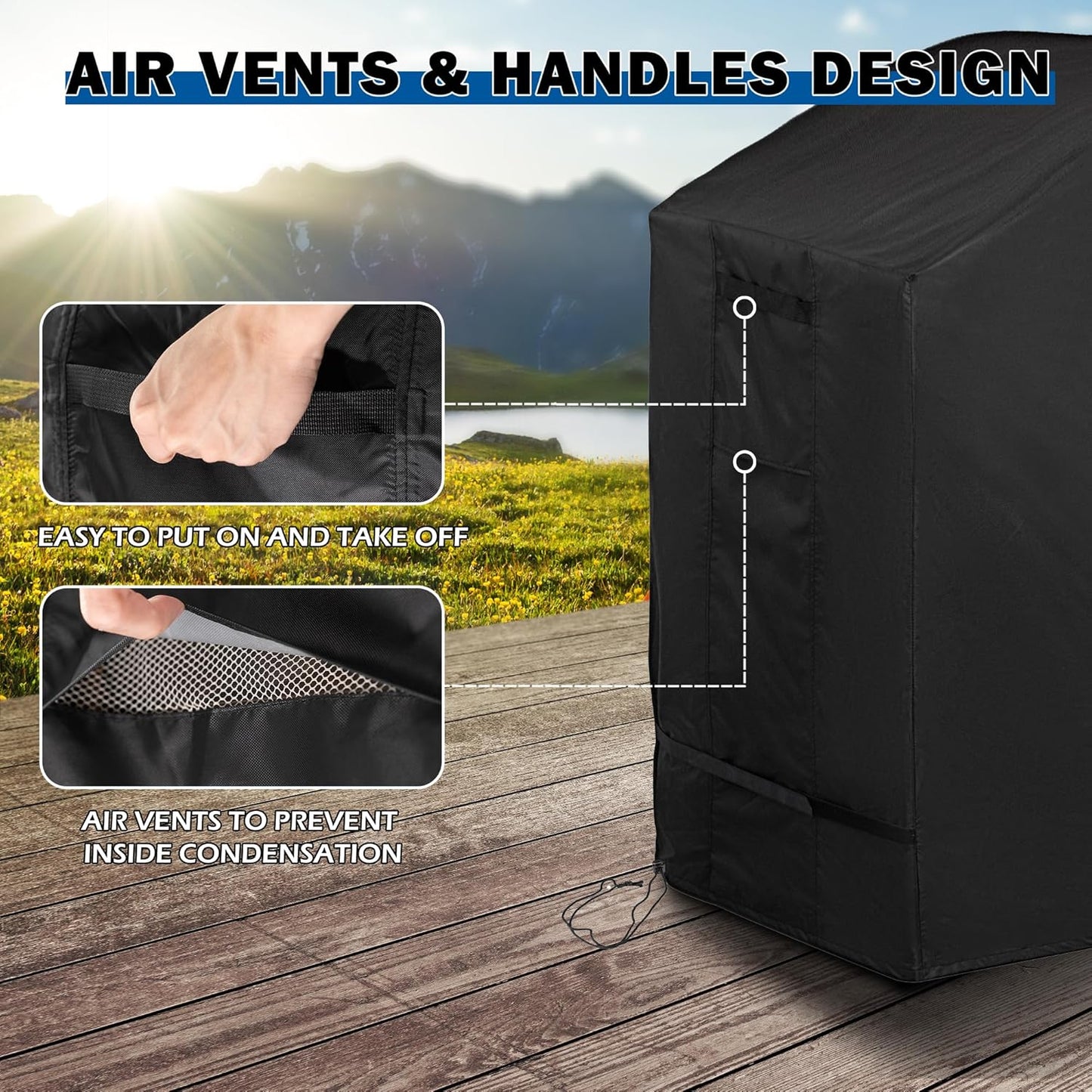 Grill Cover for Traeger Woodridge Elite Pellet Grill TFC97XLH, Outdoor Griddle Cover for Traeger Elite/Pro Pellet Smoker Grill, Waterproof BBQ Grill Cover for All Weather