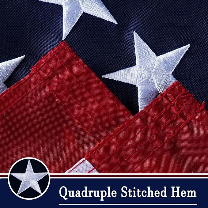 AZCOVER American Flag 3x5 FT Us Flag for Outside Heavy Duty Nylon American Flags for Outdoor with Embroidered Stars Sewn Stipes and Brass Grommets United States Flag
