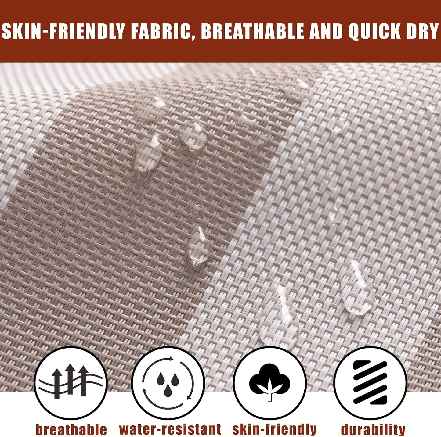 TegerDeger Anti-flip 12FT Hammock Large Hammock 450LB Capacity with Iron Spreader Bar & Nylon Rope for Outside, Patio, Garden, Backyard, Beach - Beige Strips