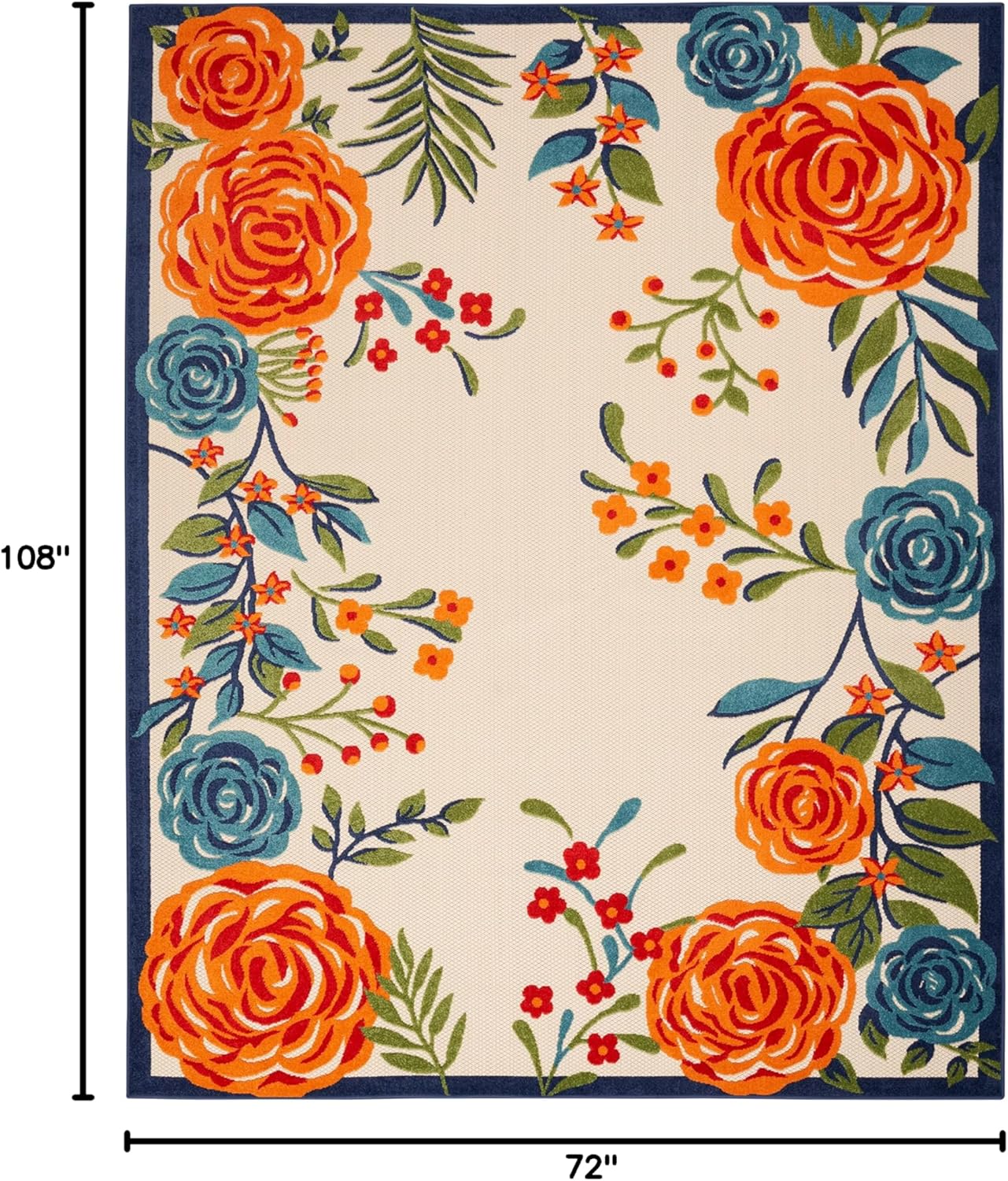 Nourison Home Aloha 72x108 Contemporary Fabric Rug in Multi-Color