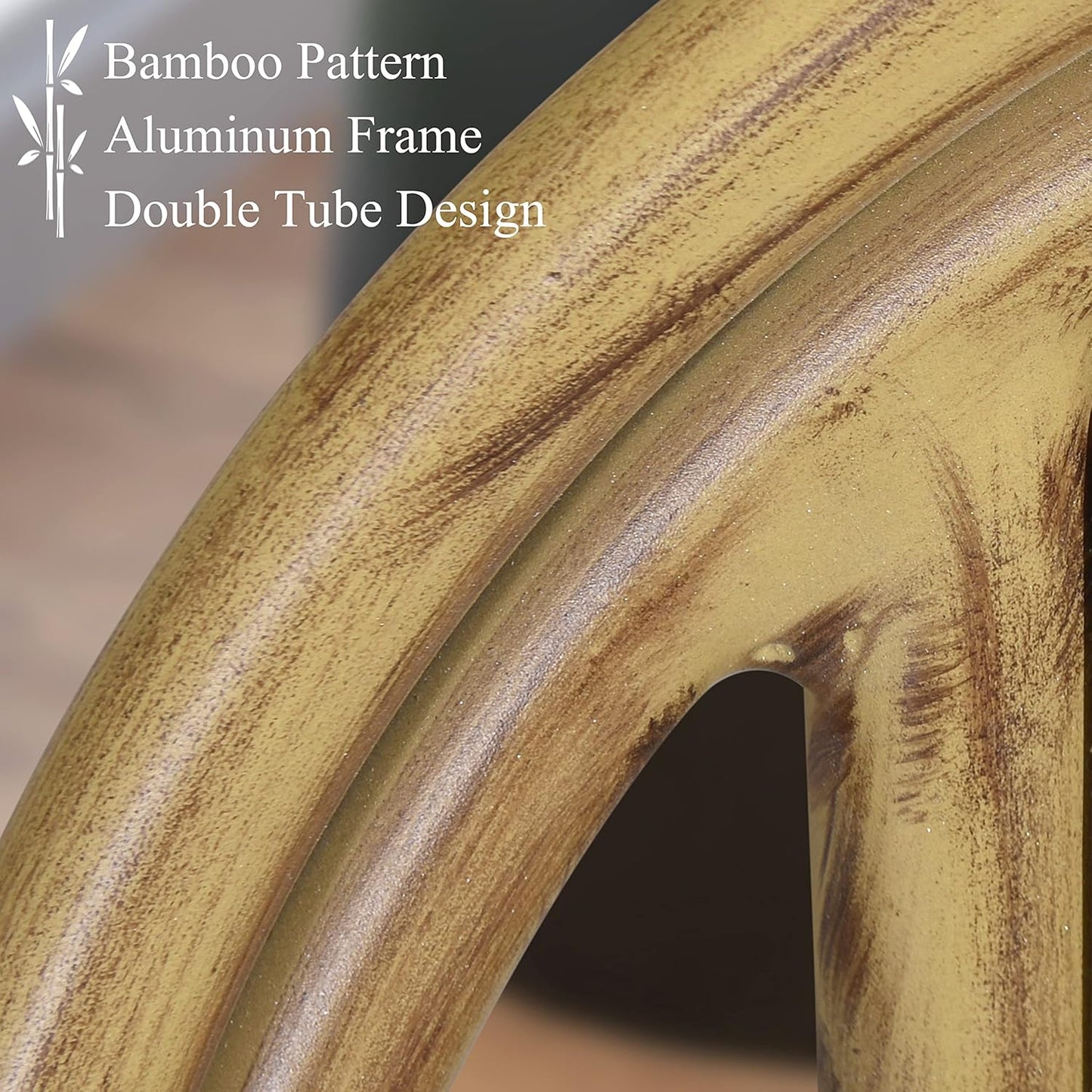 PURPLE LEAF French Bar Stool Set of 4 Bamboo Print Finish Patio Bar Stools with Back Wicker Bar Height Stool 30" with Footrest Kitchen Island Stools Outdoor Barstool Grey