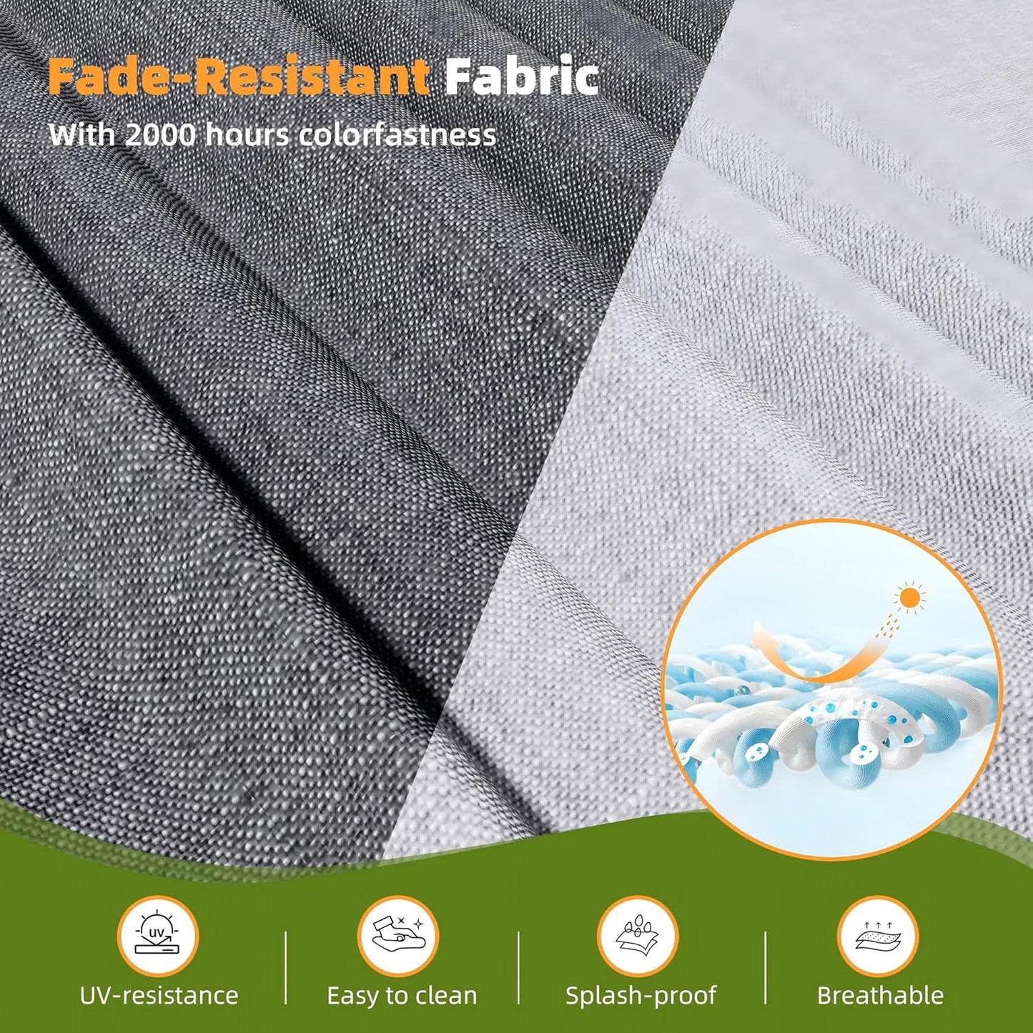 Outdoor Patio Sectional Sofa Set, 7-Piece Rattan Furniture, Patio Conversation Sets with 2 Ottomans Cushions, Seats 5, Dark Grey