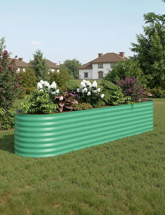 8x2x2ft Raised Garden Bed,Galvanized Raised Planter Boxes Outdoor with Easy Assembly, Large Garden Bed for Vegetables, Fruits, Flower,Raised Garden Bed,Green