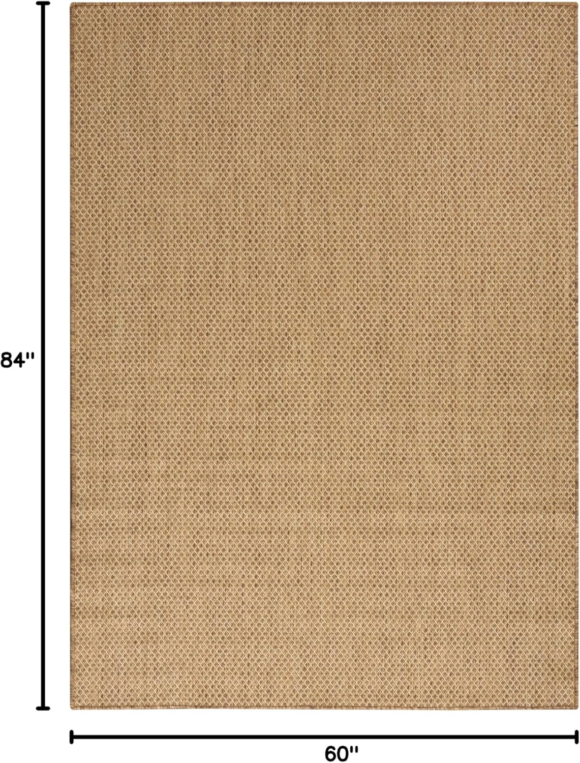 Nourison Home Courtyard Jute 5' x 7' Area Rug - Easy Clean, Non Shedding, Bed Room, Living Room, Dining Room, Kitchen (5' x 7')