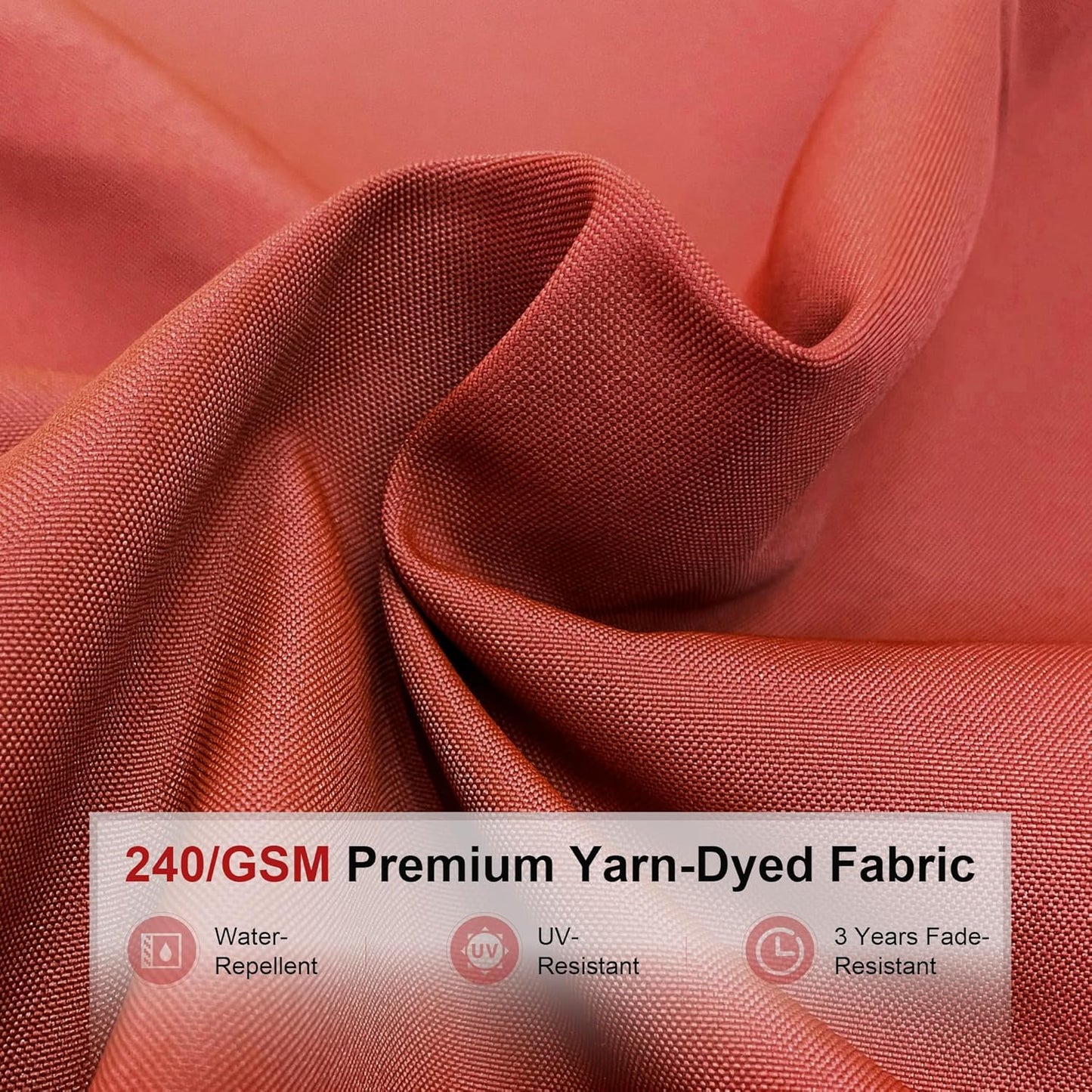 PURPLE LEAF 9 Feet Double Top Deluxe Solar Powered LED Square Patio Umbrella Offset Hanging Umbrella Outdoor Market Umbrella Garden Umbrella, Brick Red