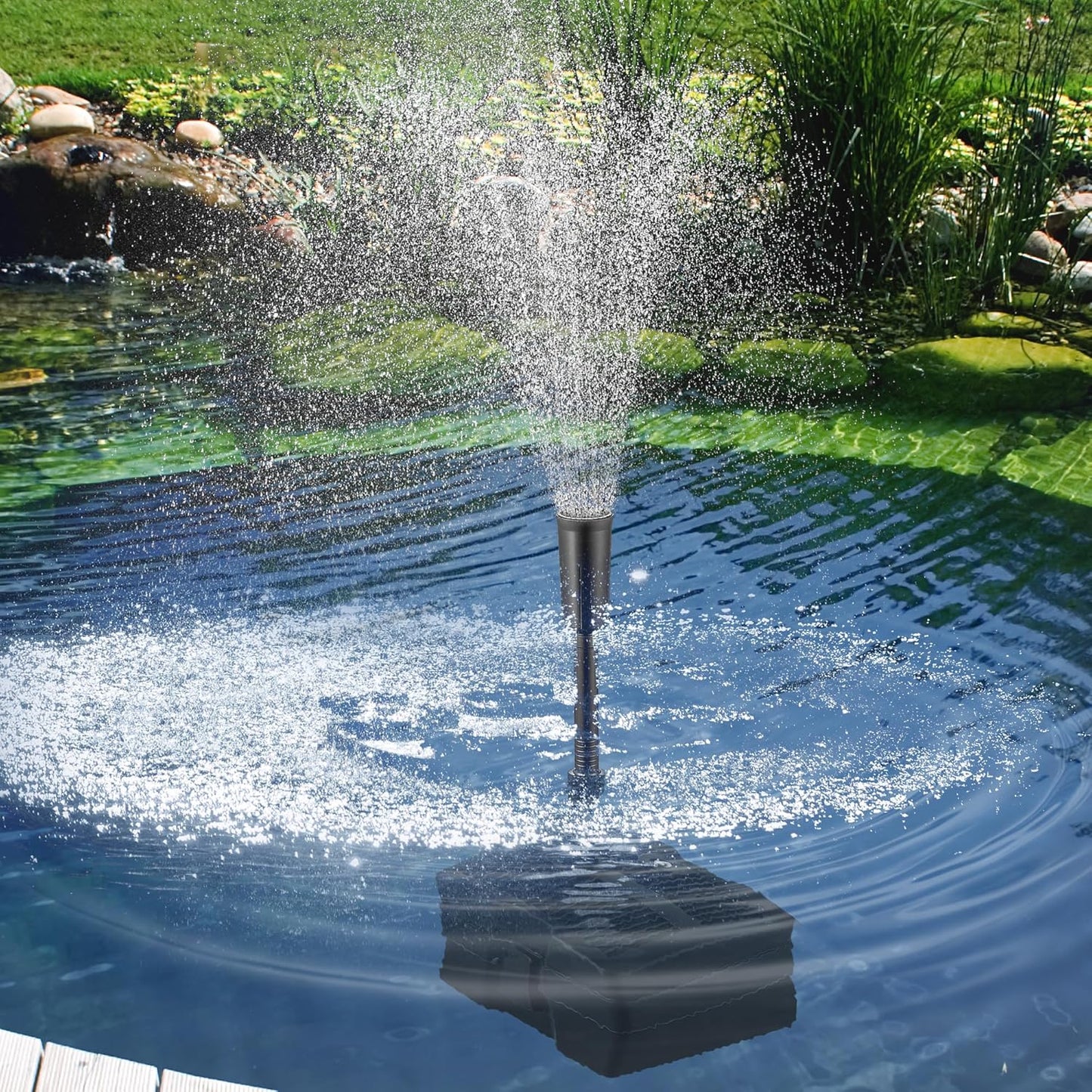 VIVOHOME 530 GPH Submersible Pond Filter Pump Fountain Kits with Sterilizer Suitable for Ponds of 920 Gallons, Water Pump Built In