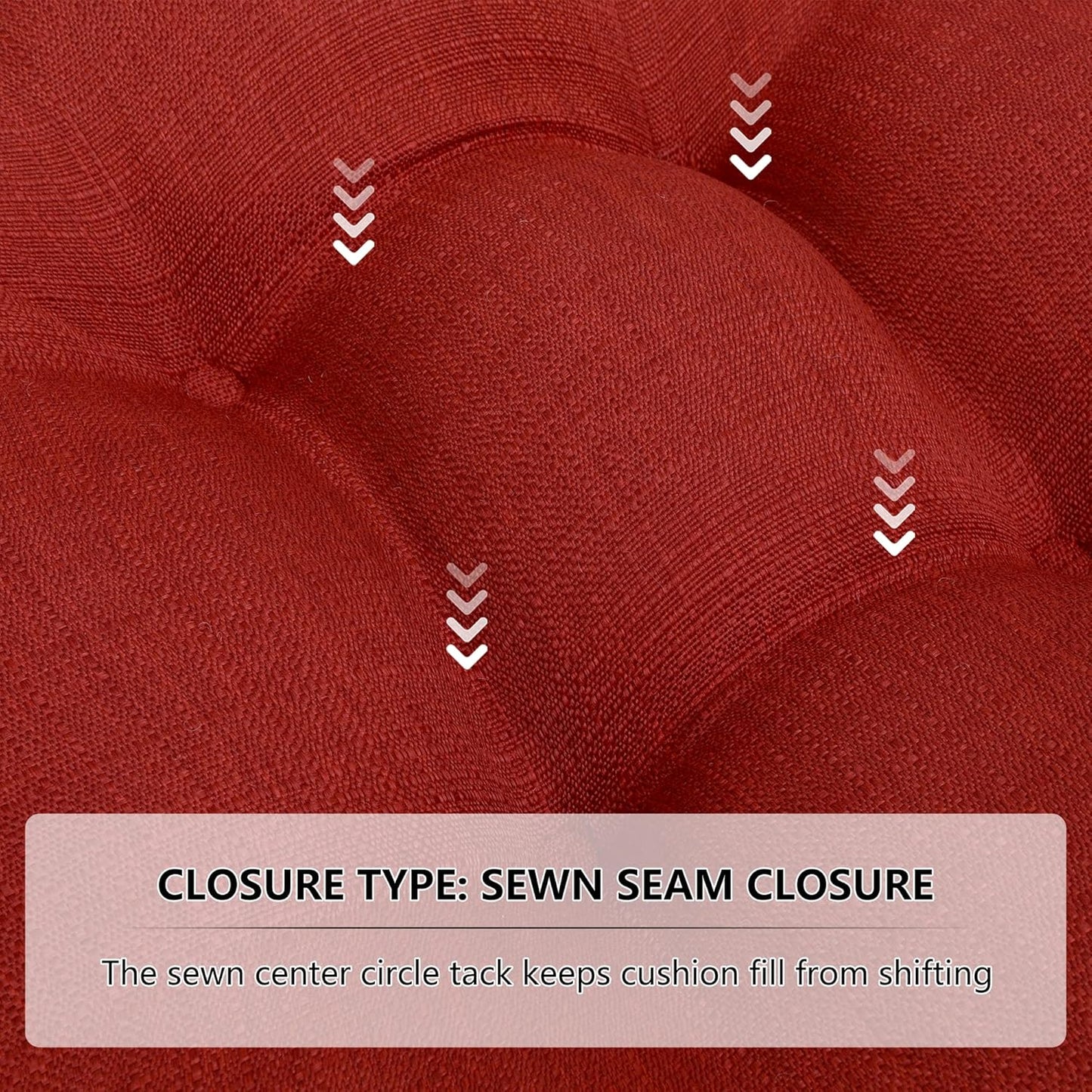 RACE LEAF Chair Cushions 19" x 19" Red - Outdoor/Indoor Patio Cushions Set of 2 - Replacement Cushions for Chairs and Seating - Chair Seat Pads for Porch, Deck, and Garden Seats