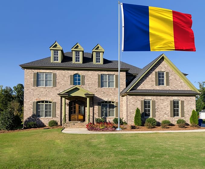 Romania Extra Large Flag 8x12FT Giant Romanian National Polyester Banner With 3 Grommets Fade Resistant Vivid Color For Patriotic Festival Events Party Decoration (Romania, 8x12FT)