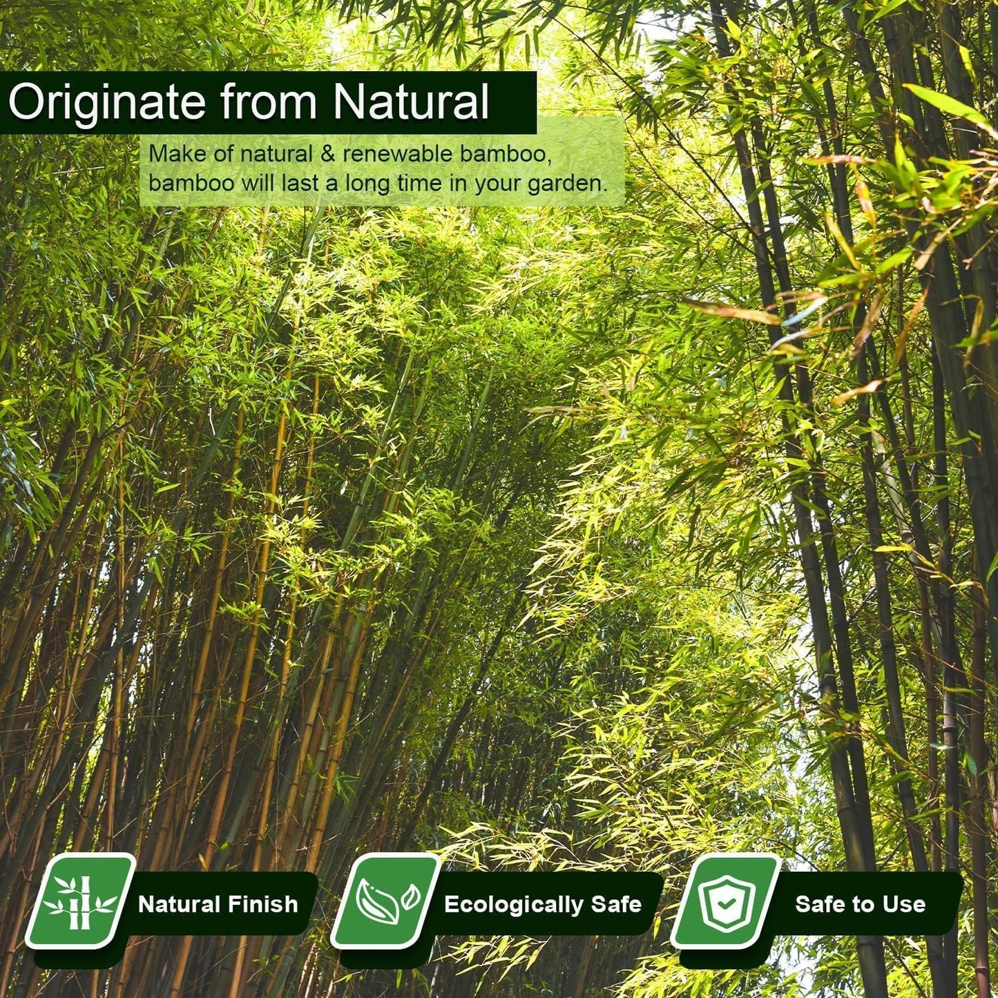 5/8" D 6 Feet Bamboo Stakes 50 Pack, Thicker Heavy-Duty Plant Stakes, Natural Garden Stakes for Bean, Tomato, Bean, Flowers,Trees Potted and Climbing Plant Support