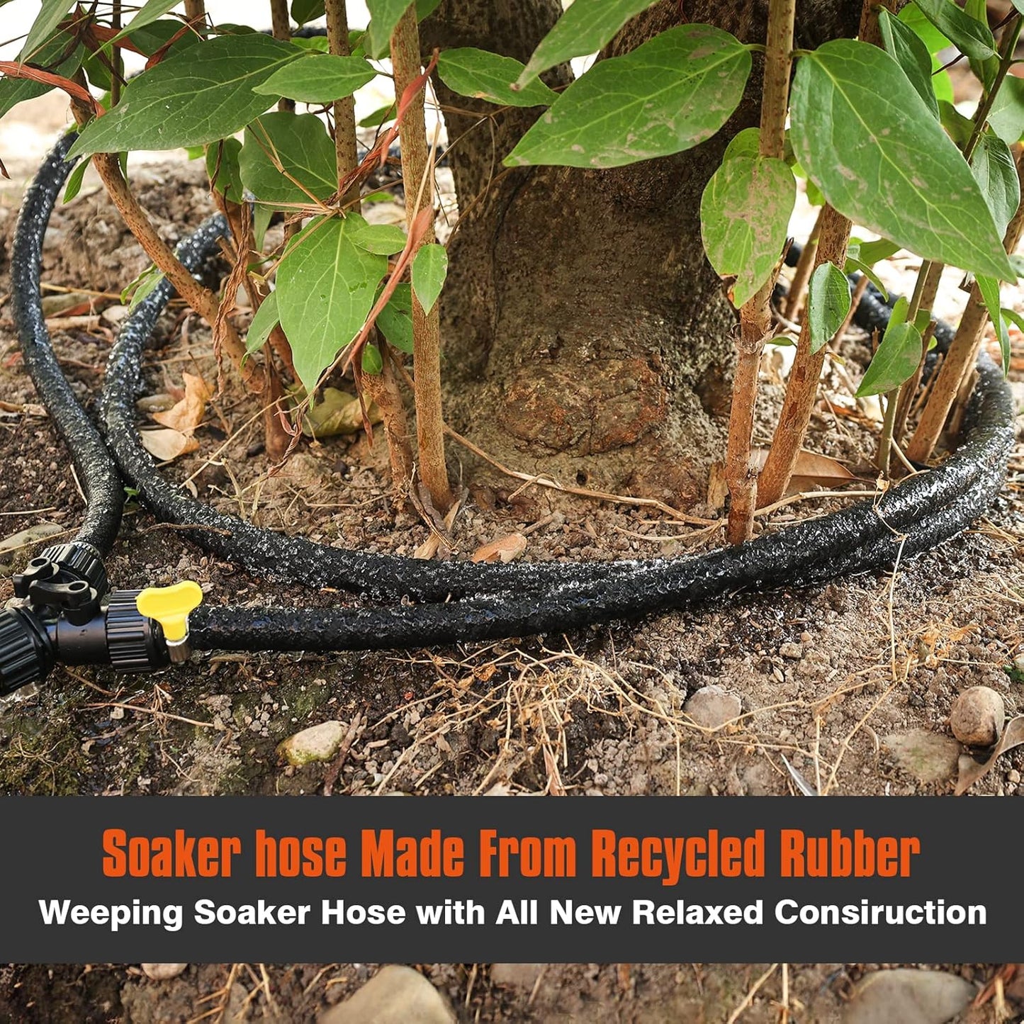 Soaker Hose 10FT Ring for Trees 1/2 Inch Rubber Longer Lasting Drip Irrigation Save 70% of Water Great for Lawn and Yard