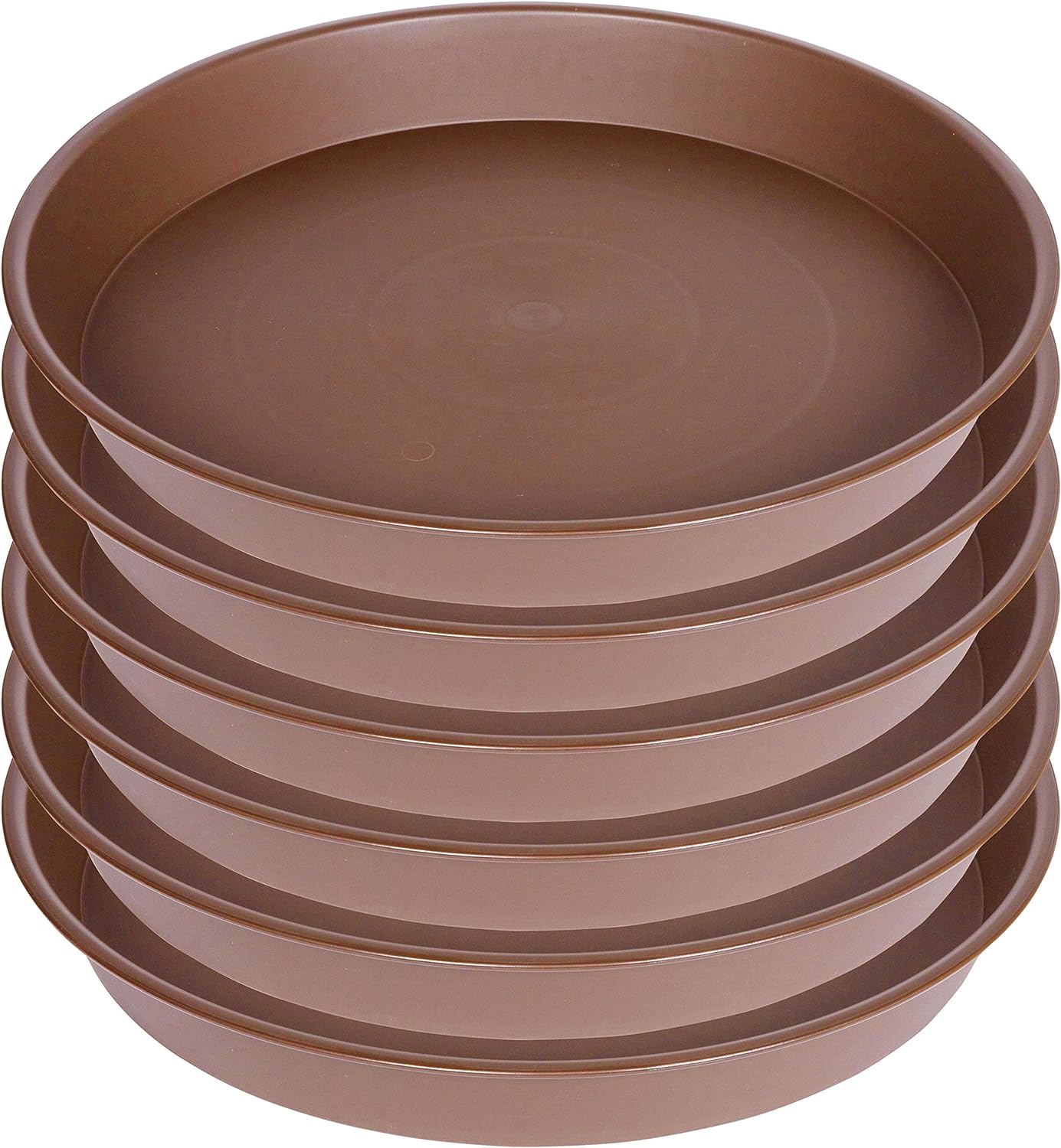 6 Pack of 12 inch Plant Saucer, Heavy Duty Plastic Plant Saucer 12 inch Round, Plant Tray for Pots, Flower Plant Saucers for Indoors, Plant Trays for Planter 10"/11"/12" (12", Chocolate)