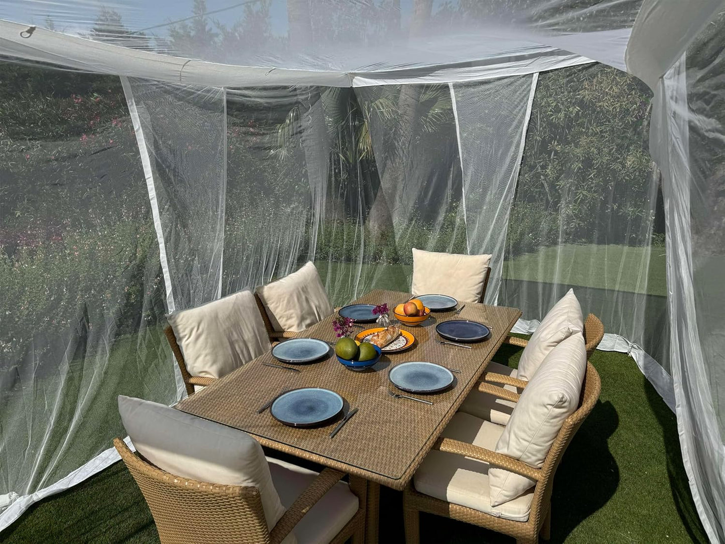Mosquito Net for Patio 13 x 10 FT | Very Large Sizes & Fabric Designed for Outdoors | Insect House Screen Netting for Gazebo, Porch & Garden Terrace | White Outside Canopy Bug Protection