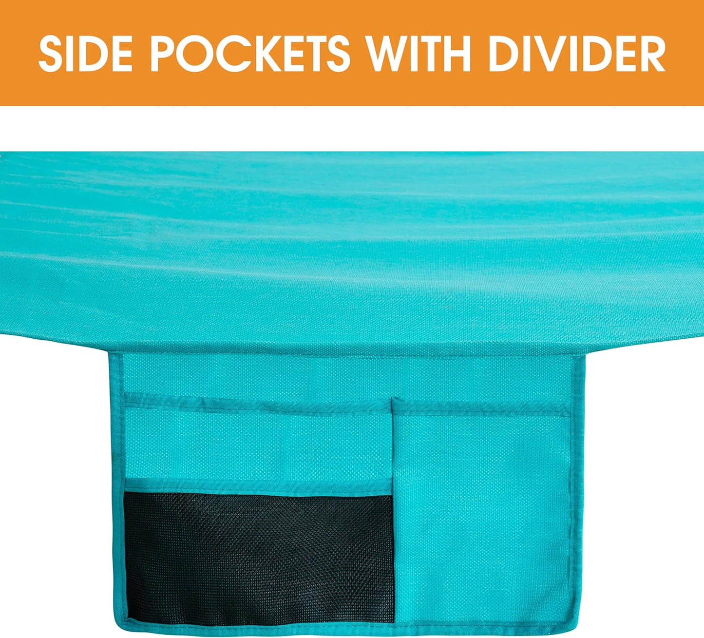 Lazy Daze Hammocks 11 FT Double Outside Hammock Quick Dry Olefin Fabric Hammock with Spreader Bar & Side Pocket for Outdoor Poolside Backyard 450 lbs Capacity, Turquoise