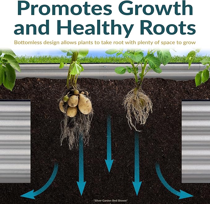 Sunnydaze 11.75" H Raised Metal Garden Bed - Galvanized Raised Garden Bed Outdoor for Vegetables and Flowers - Woodgrain - Square