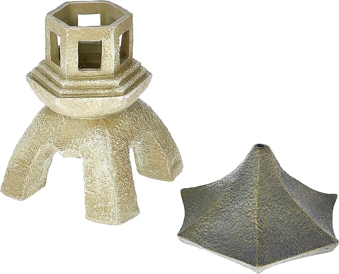 Design Toscano Asian Decor Pagoda Lantern Indoor/Outdoor Statue, Giant, Fiberglass Cast Stone Resin, Two Tone Stone Finish