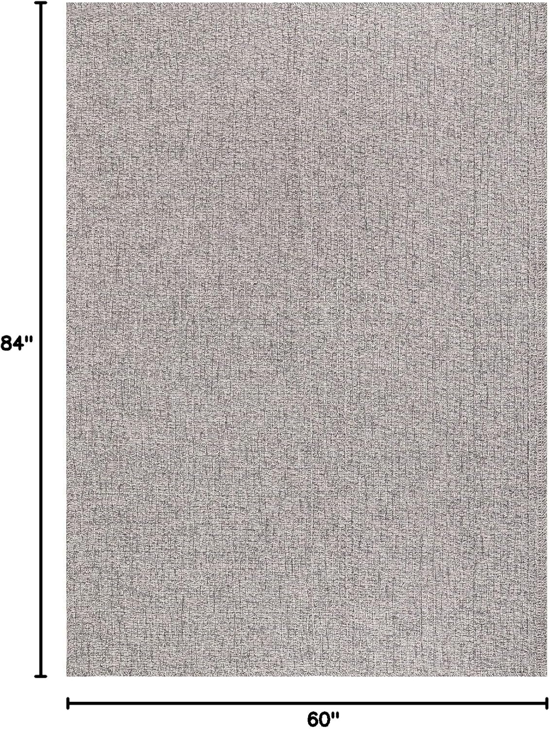 Easy Jute Rug 5x7 Indoor Outdoor Natural Rugs Solid Fiber Rug Woven Area Rug Boho Easy Clean Inside Carpet for Living Room Bedroom Dining Room Hallway or Outdoor Patio Porch (5 X 7 Silver)