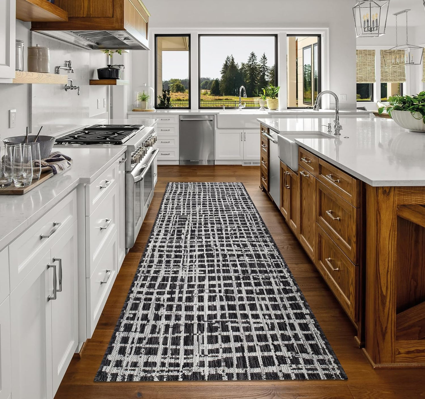 Keen Home Design Outdoor Runner Rug - 2x10 Washable Indoor/Outdoor Rug for Patio, Balcony, Kitchen, Garden, Beach, Deck and Porch. Size: 2'2" x 9'11"