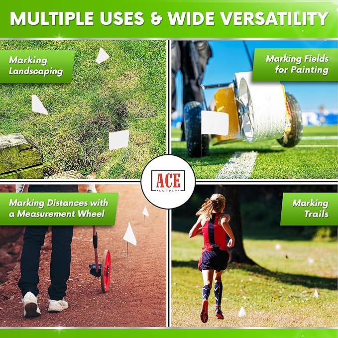 White Flags for Marking Yard - 4x5x15 Inch Invisible Fence Flags for Dogs - 50 Pack - Dog Invisible Fence Training Marker & Boundary Training