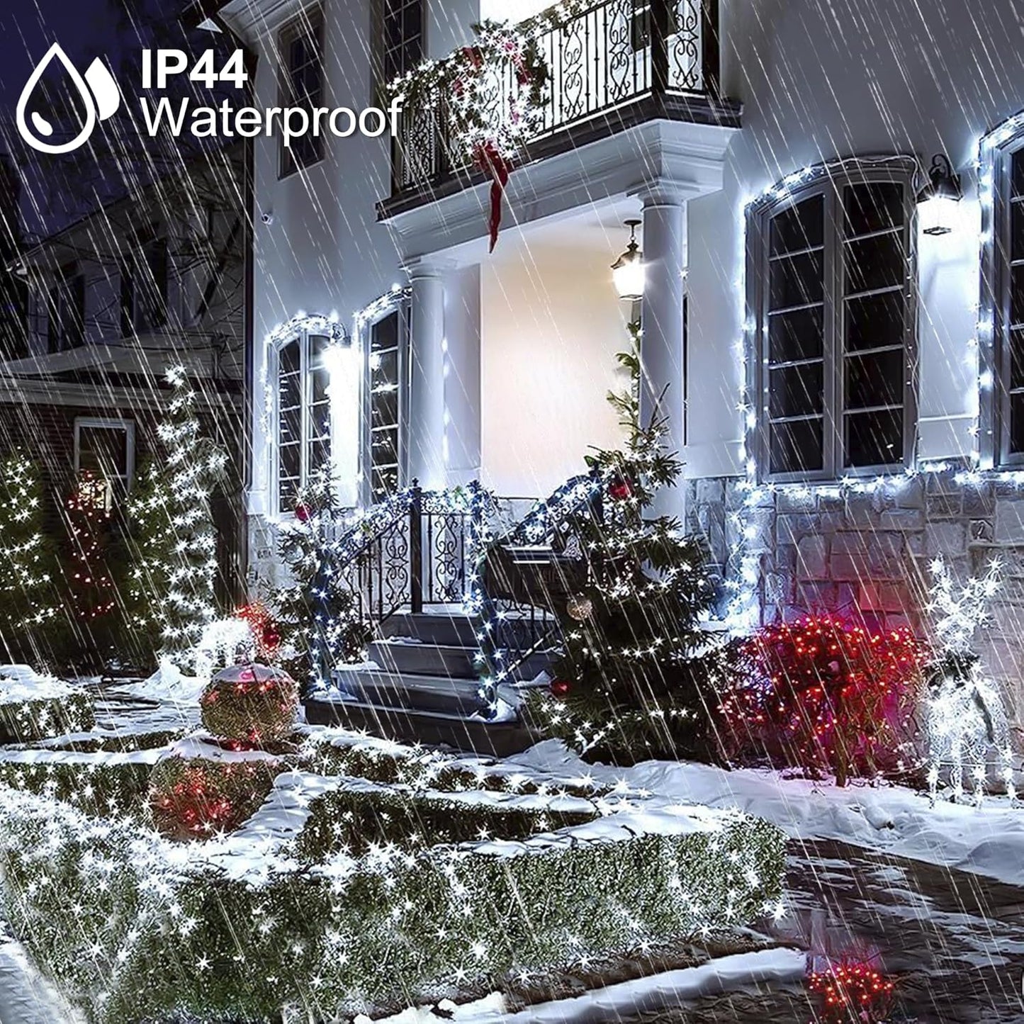 164Ft 500 LED White Christmas Lights, Waterproof 8 Twinkle with Memory Functions Christmas Tree Lights for Indoor Outdoor Christmas Tree Garden Decoration (164FT, White)