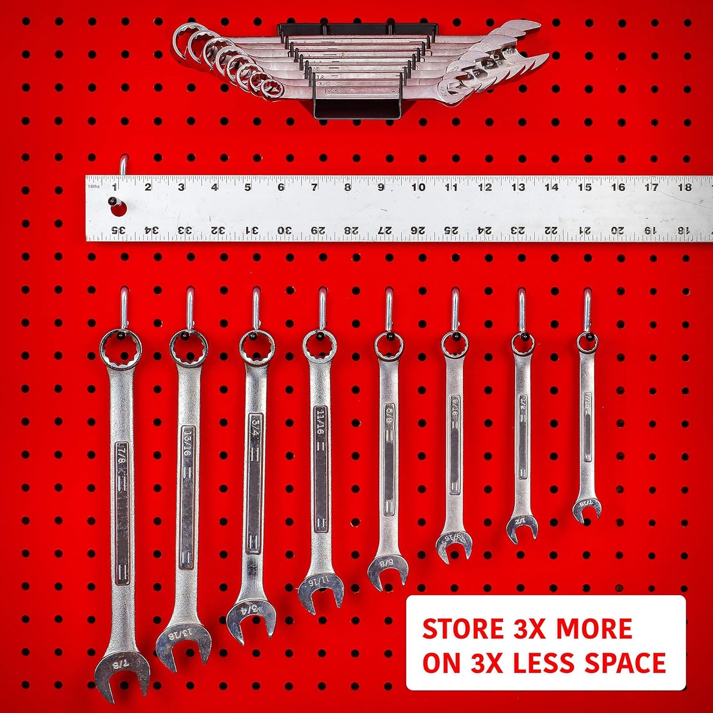 Heavy Duty Black Pegboard Accessories - Screwdriver and Wrench Holder Set for Organizing Tools