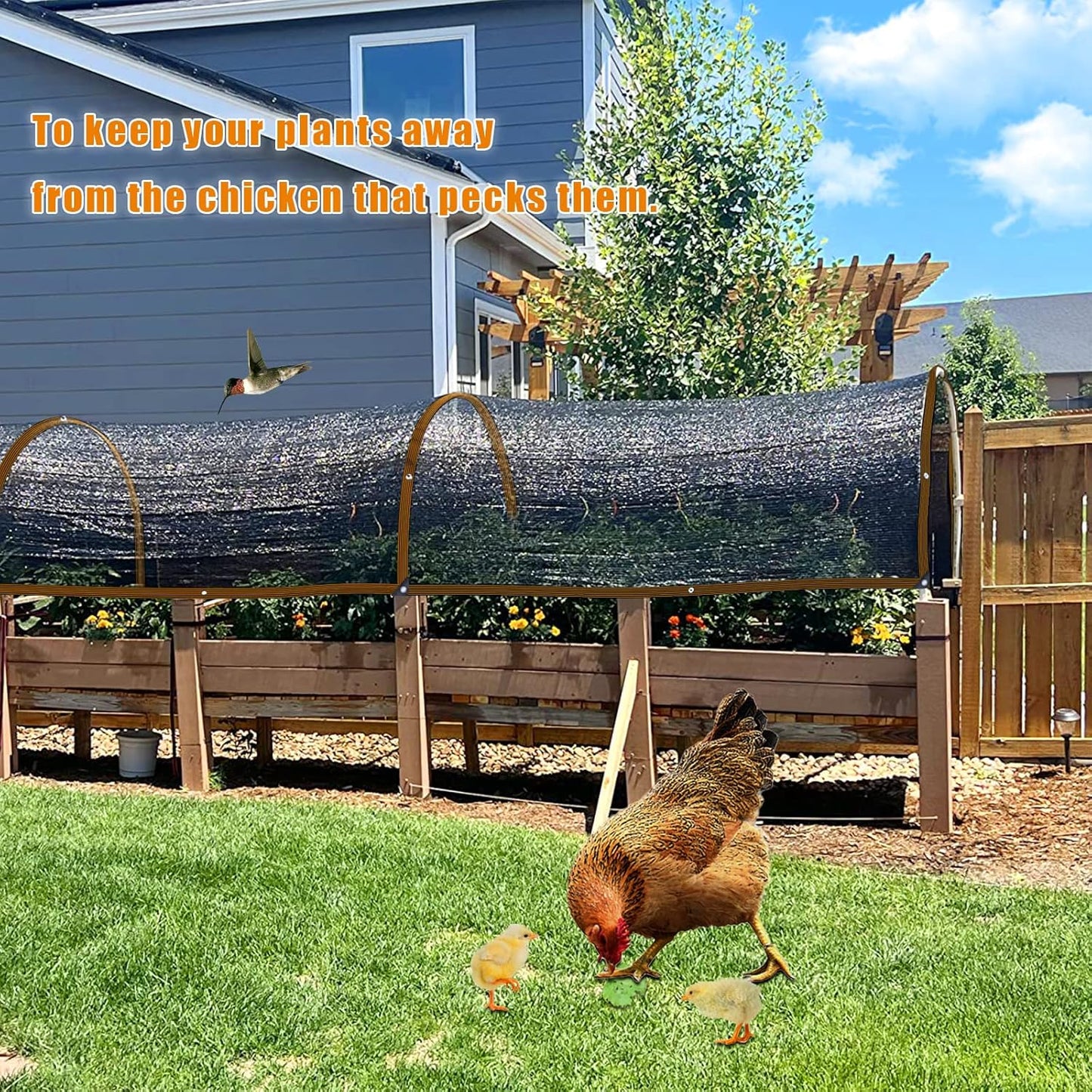 Shade Cloth - for Plants Greenhouse, 70% Sunblock Shade Sails for Outdoor Garden Pergola Patio Lawn, Sun Protection Neting Cover for Kennel Chicken Coop Easier to Hang Plant Cover