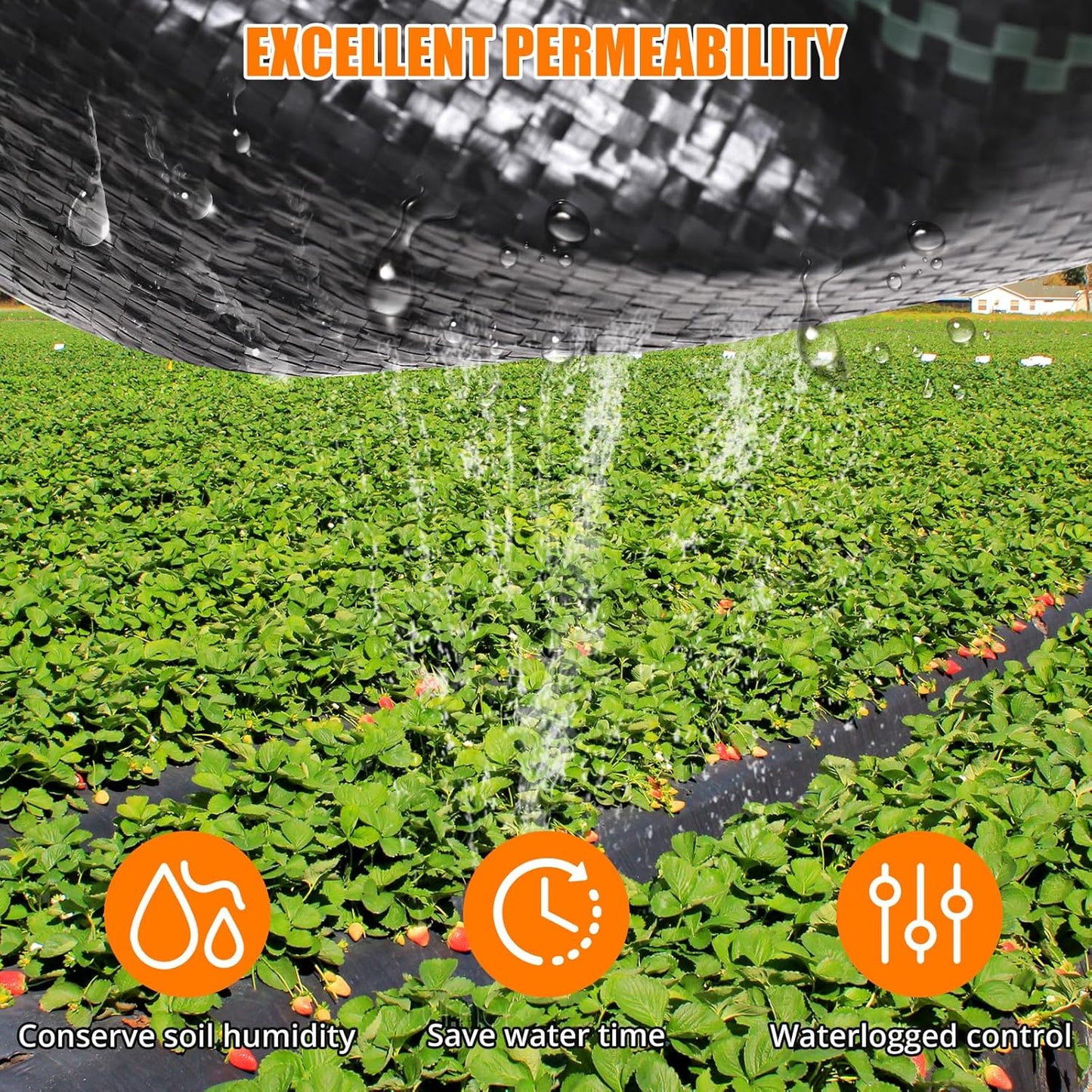 Towallmark Weed Barrier Landscape Fabric 6.5FTx300FT, Heavy Duty 3.2O Weed Block Gardening Ground Cover Mat, Weed Control Garden Cloth, Woven Geotextile Fabric for Underlayment, Driveway Fabric