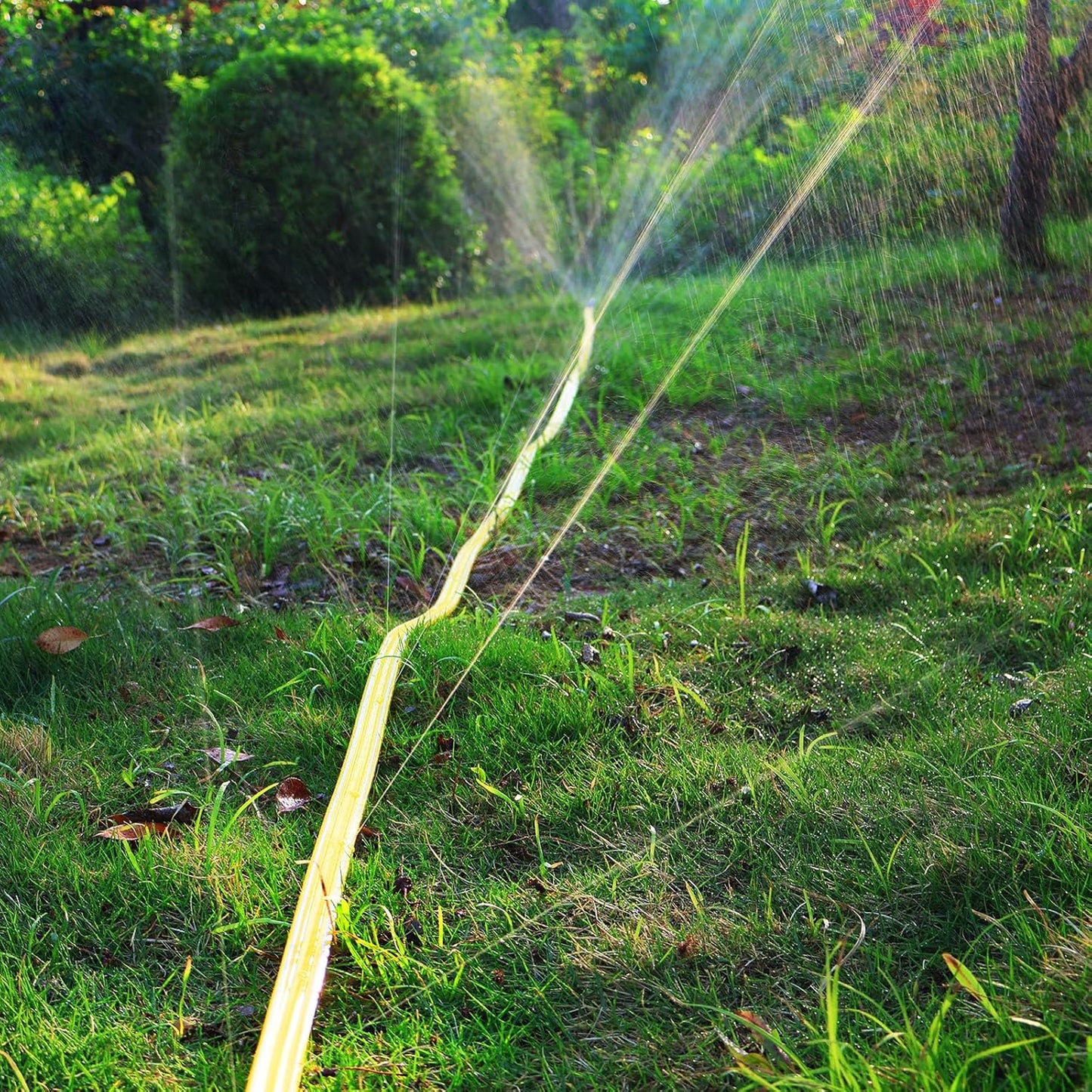 Sprinkler Hose 15 ft 4-Pack, Flexible Short Sprinklers Soaker Hose 60 ft for Yard, Lawn Drip Irrigation Hose System for Garden Watering (15 ft 4-Pack)