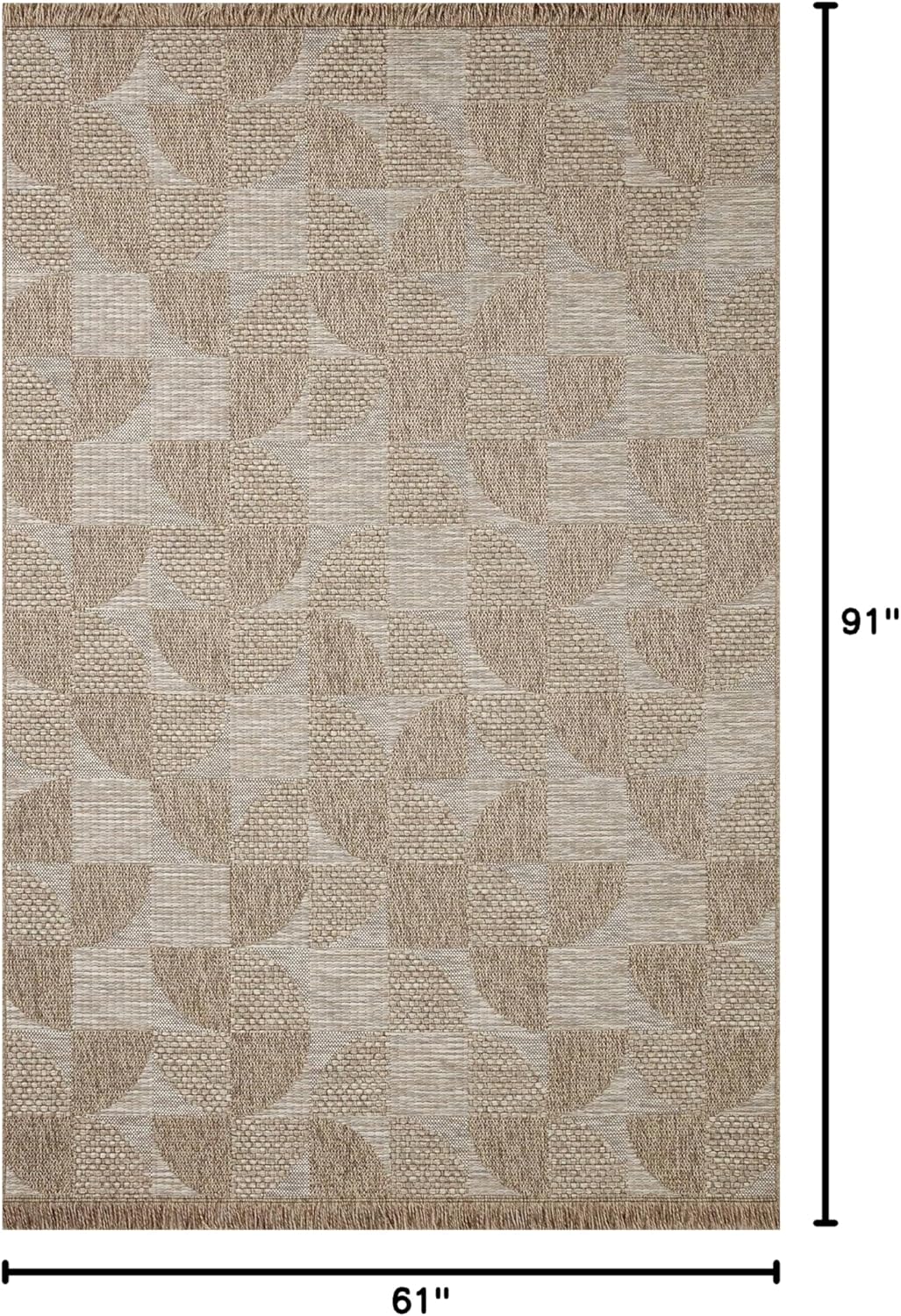 Loloi Dawn Collection Indoor/Outdoor DAW-08 Beige 5'-1" x 7'-7" Area Rug