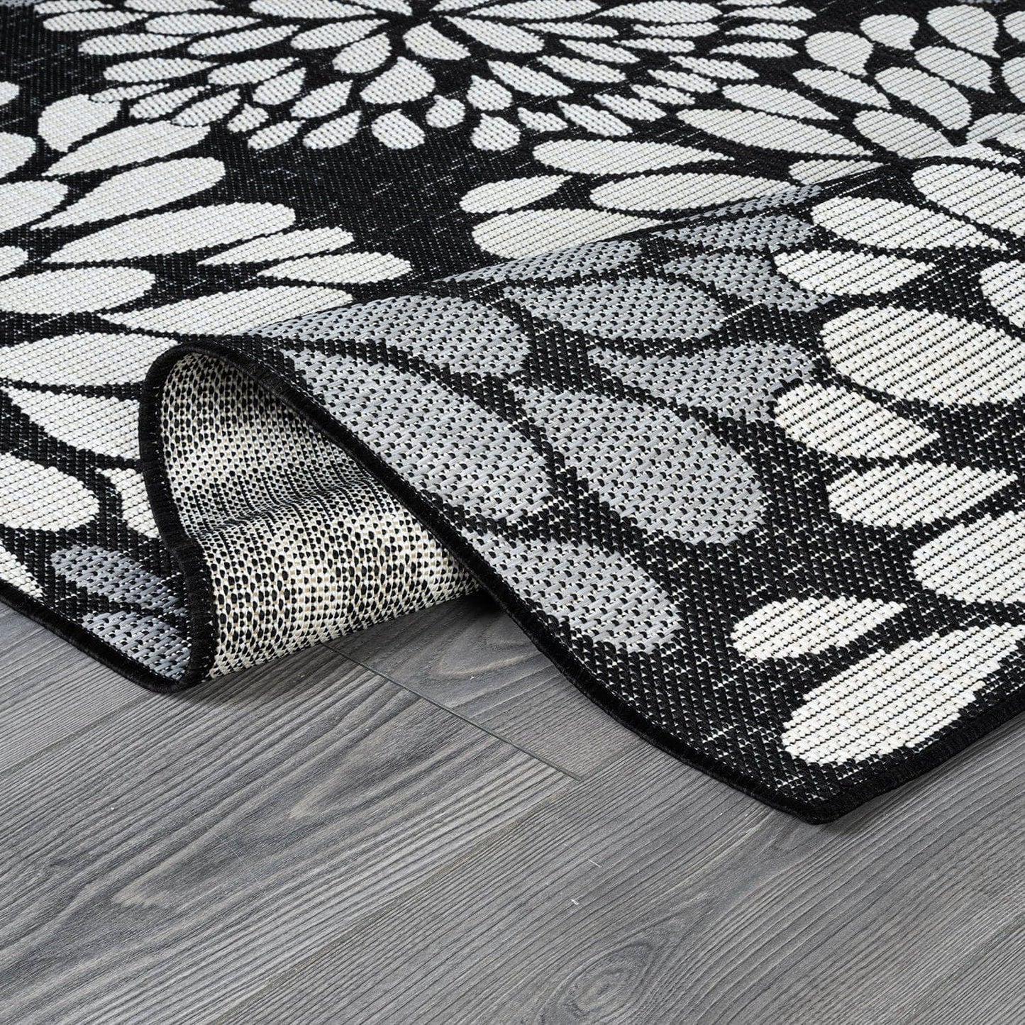 Beverly Rug Outdoor Rug 8x10 Modern Exotic Tropical Leaf Area Rugs for Indoor and Outdoor Patio Deck Porch Garden Water Resistant Washable Outside Carpet (8 x 10 Dark Gray)