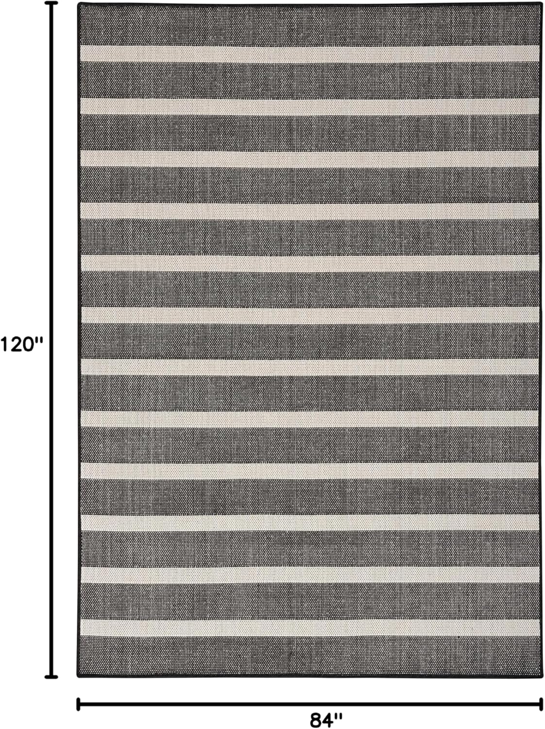 Nourison Home Positano 7' x 10' Fabric Black Ivory Area Rug