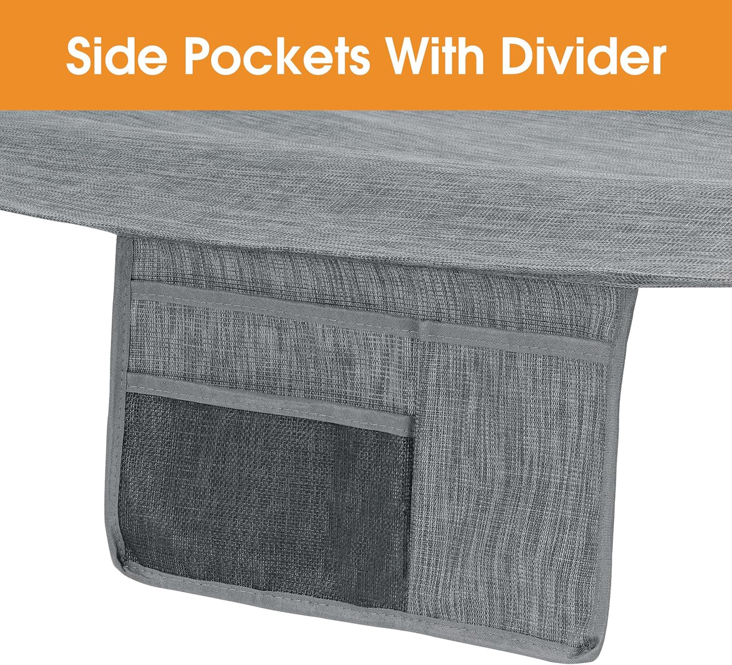 Lazy Daze Hammocks 11 FT Double Outside Hammock Quick Dry Olefin Fabric Hammock with Spreader Bar & Side Pocket for Outdoor Poolside Backyard 450 lbs Capacity, Gray