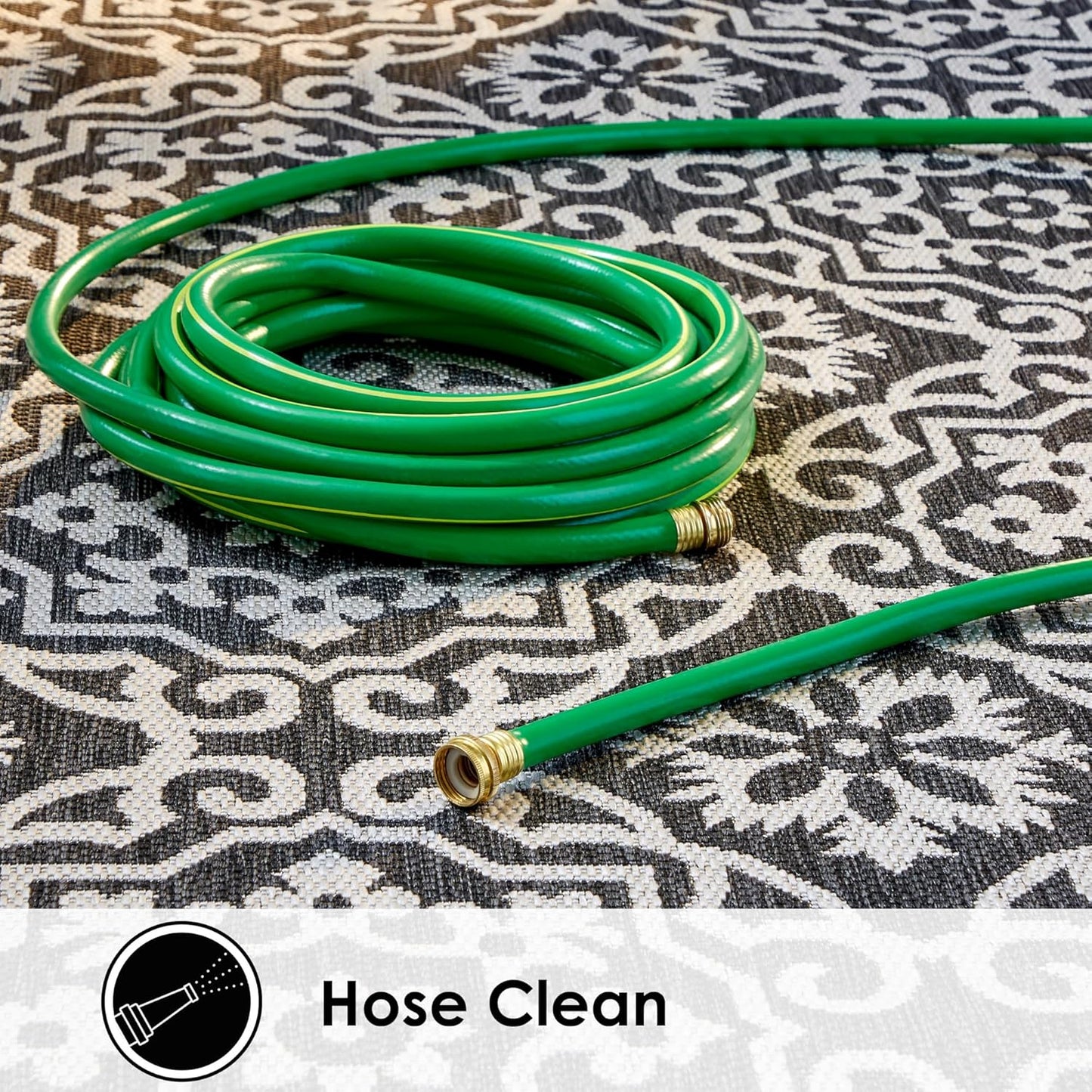 Nicole Miller New York Patio Country Julia Transitional Geometric Indoor/Outdoor Area Rug, Black/Grey, 3'11"x5'2"