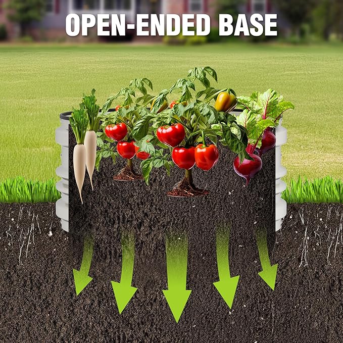 WORKPRO 3Pcs 2x2x1ft Galvanized Raised Garden Bed Set, Rust & Corrosion Protection, Easy Assembly, Safe Edge, Ideal for Vegetables & Flowers, White