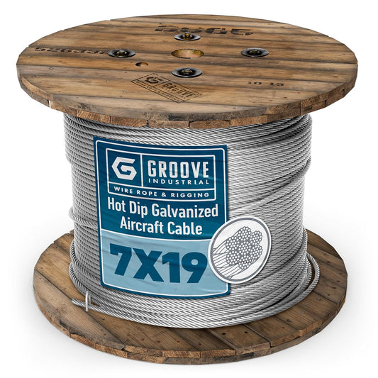 5/16’’ 7x19 Hot Dip Galvanized Aircraft Cable – Steel Wire Rope - 100 Feet