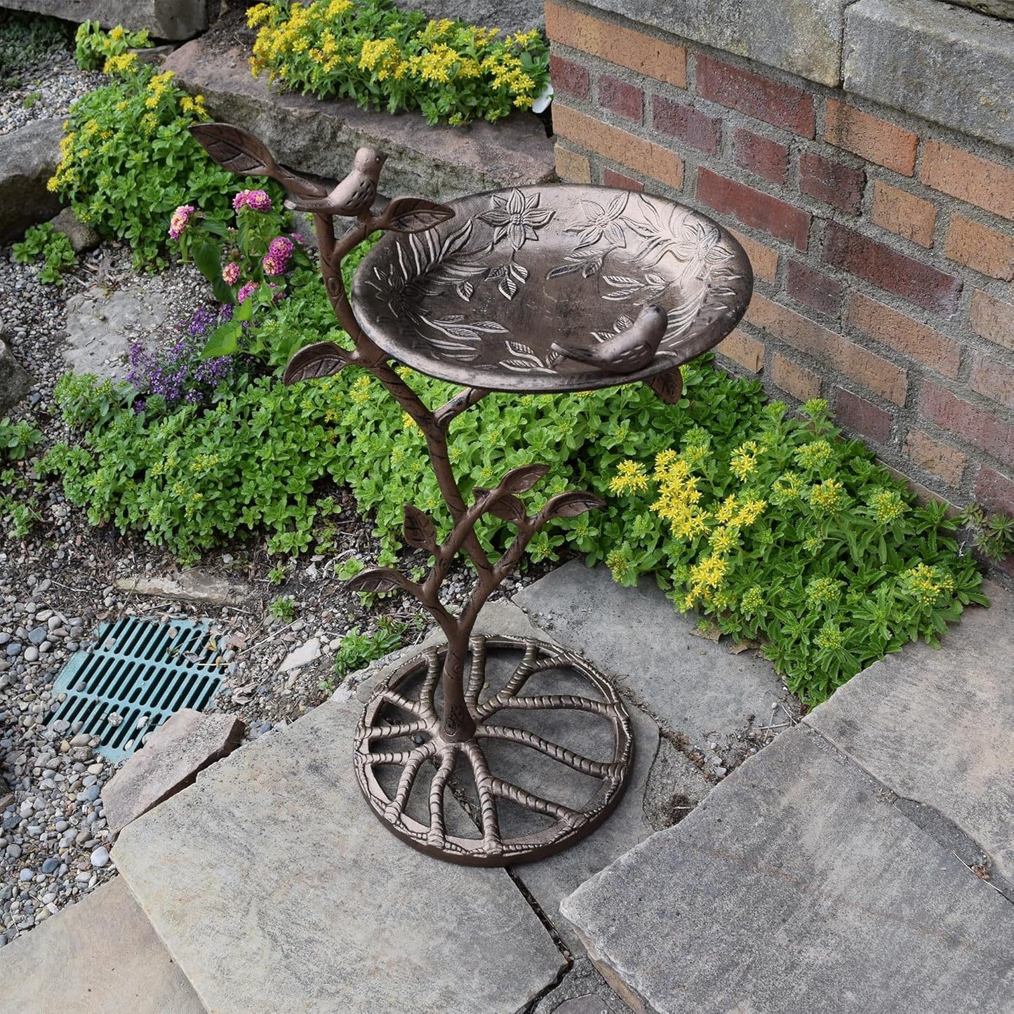 Oakland Living Meadow Bird Bath, Antique Bronze