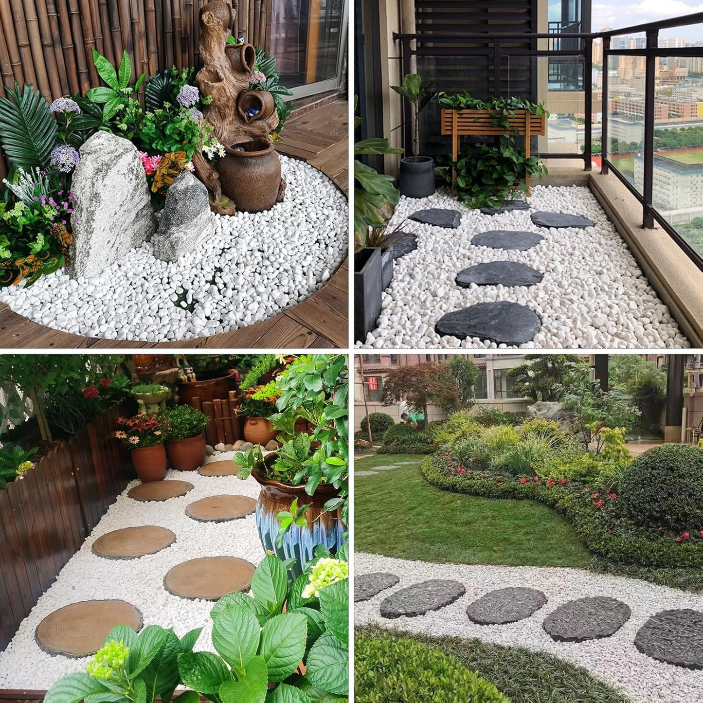 20lbs White Pebbles for Landscaping, 3/8inch Small Rocks for Gardening Succulent Cactus Planters, Natural Polished Pebbles, River Rocks for Plants, Vases