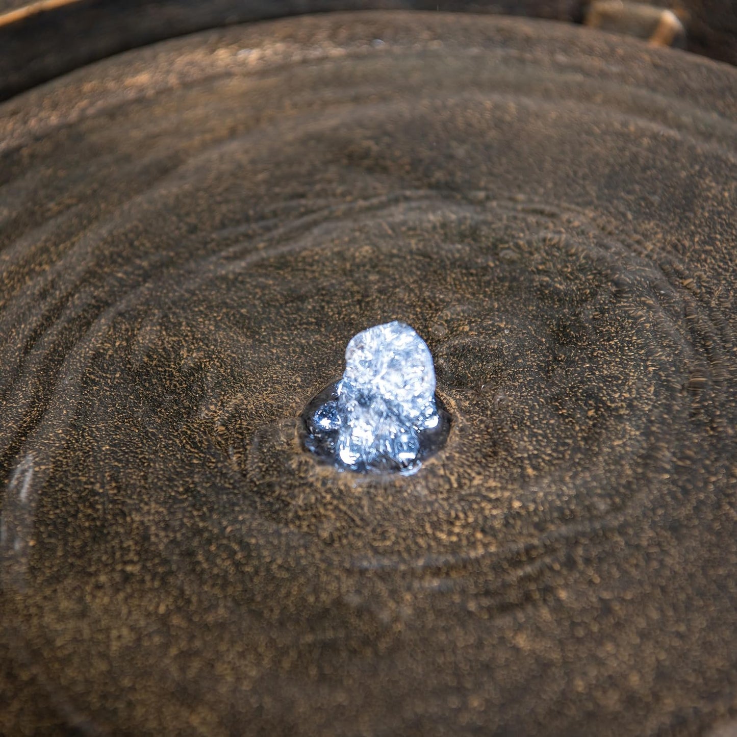 Xbrand 19.8"" W Round Polyresin Indoor/Outdoor Sphere Water Fountain w/LED Light, Garden Water Fountain, Water Bowl Fountain, Patio Water Fountain, Water Fountain Décor, Bronze, AMS3542-1