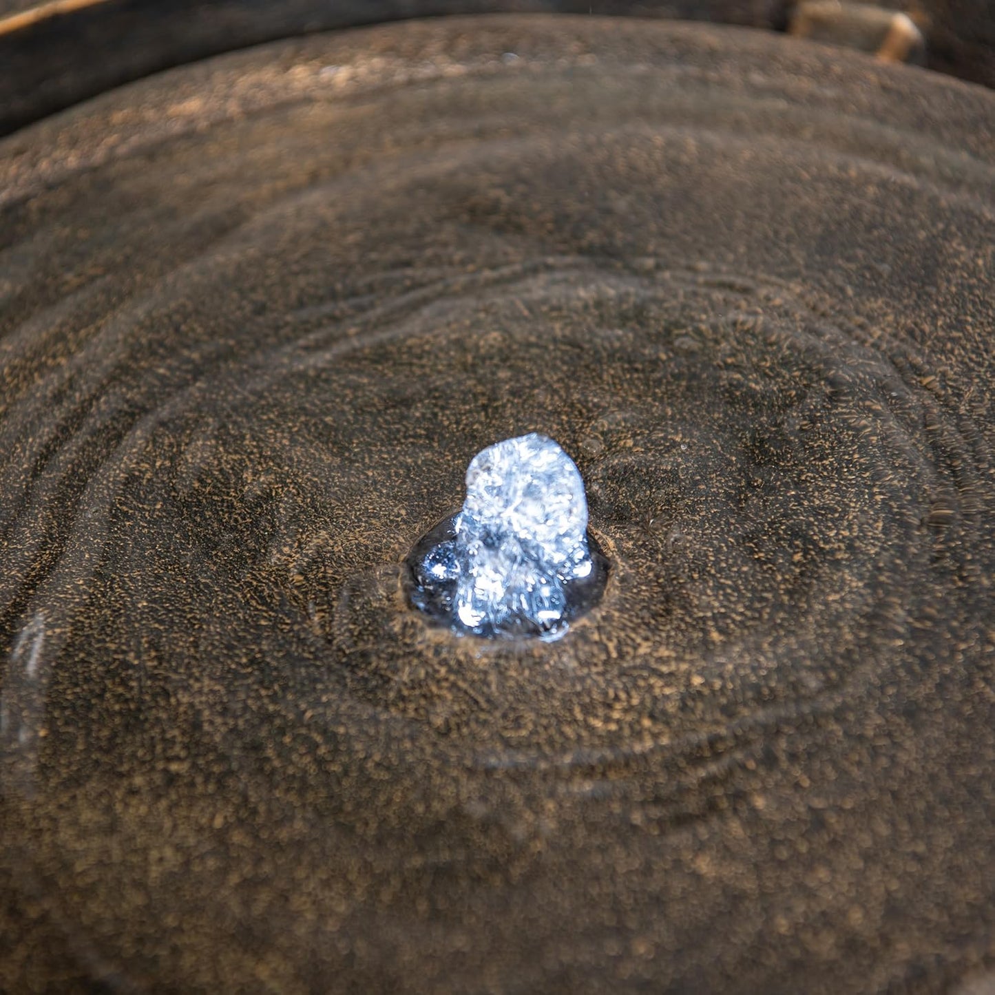 Xbrand 19.8" W Round Polyresin Indoor/Outdoor Sphere Water Fountain with LED Light, Garden/Patio Water Fountain Décor, Bronze