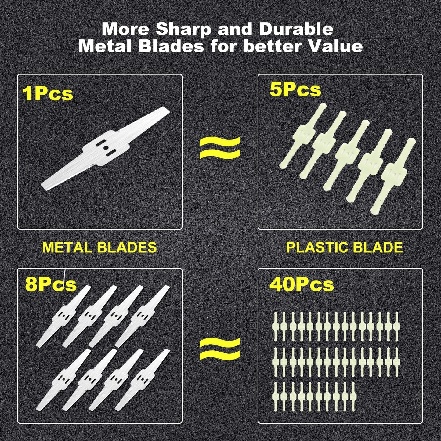 MAXMAN Weed Wacker, Weed Eater Battery Powered, Cordless Brush Cutter with 2Pcs 21V 4000mAh Batteries and 10Pcs Metal Blades, Lightweight Electric Grass Cutter Weed Trimmer for Yard Trimming & Edging