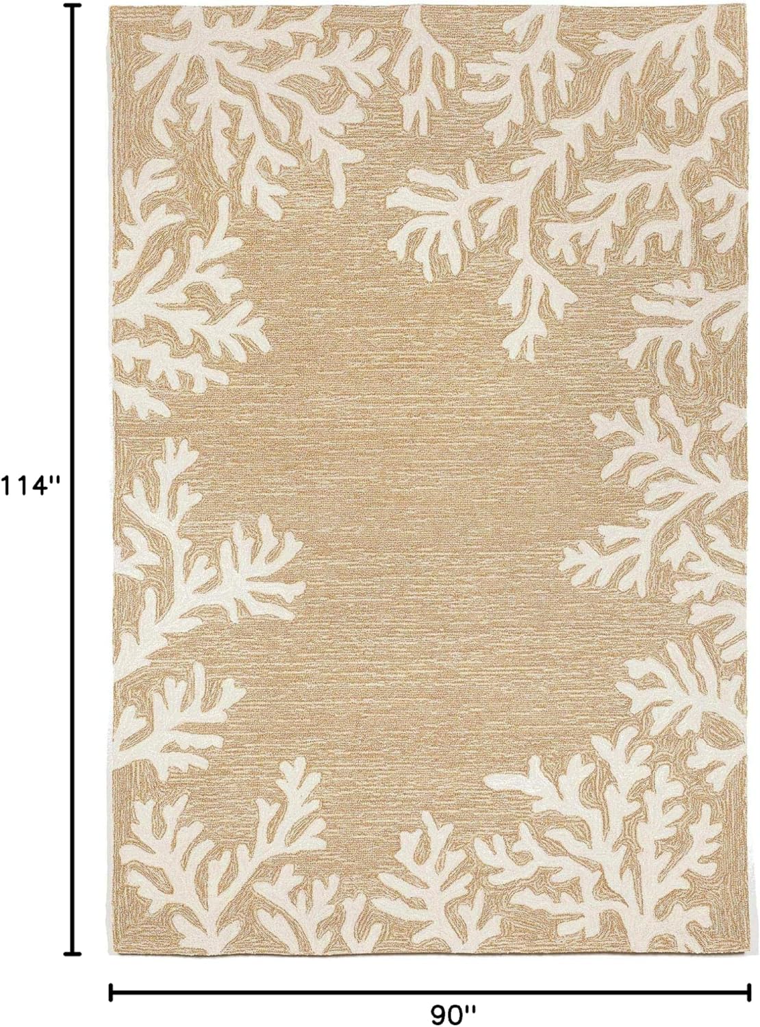 Liora Manne Rug, 7'6" x 9'6", Coral Border Neutral