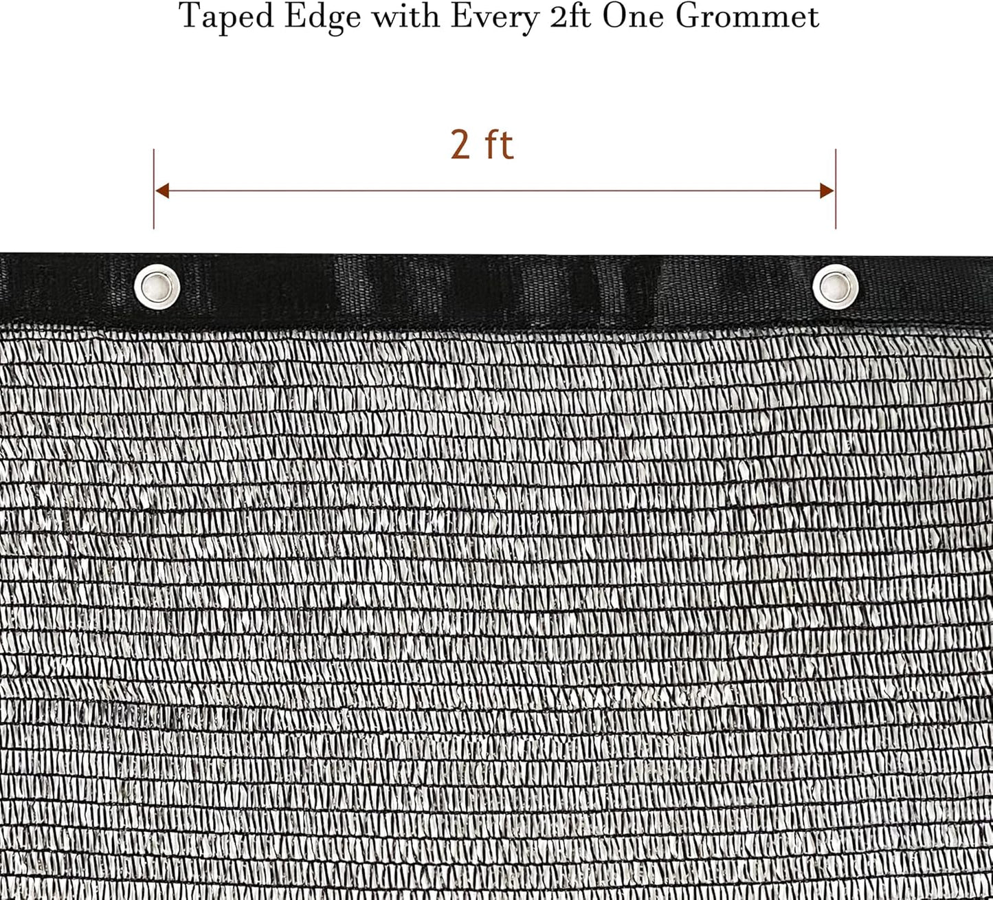 Garden expert 50% Black Shade Cloth 5x10FT Taped Edge with Grommets Sun Net Mesh for Garden Patio Backyard UV-Resistant