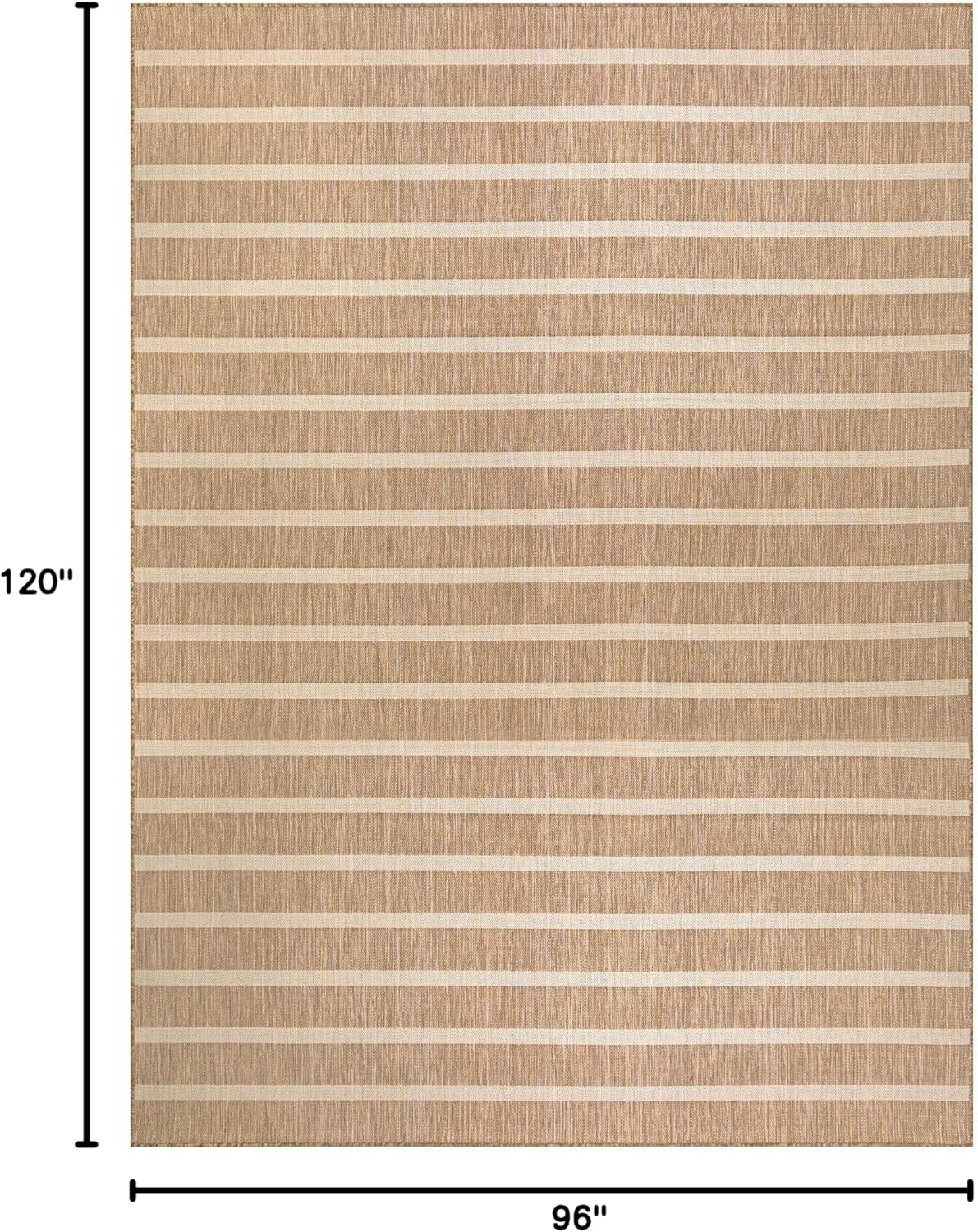 Nourison Home Positano Indoor/Outdoor Beige Ivory 8' x 10' Area Rug, Easy Cleaning, Non Shedding, Bed Room, Living Room, Dining Room, Backyard, Deck, Patio (8x10)