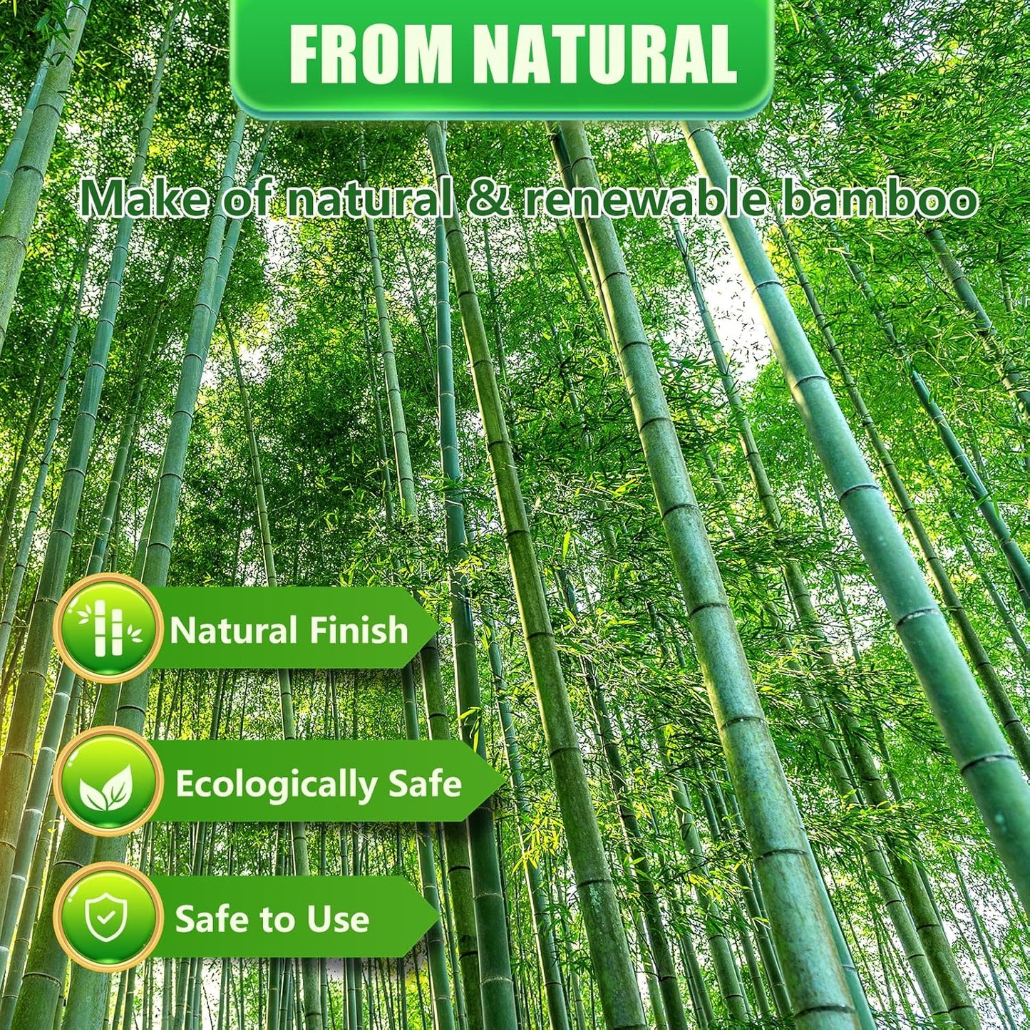 Natural Bamboo Poles, 4 Feet Bamboo Sticks for Plants, Wood Garden Stakes for Tomato, Bean, Flowers, Trees Potted and Climbing Plants, 25 Pack