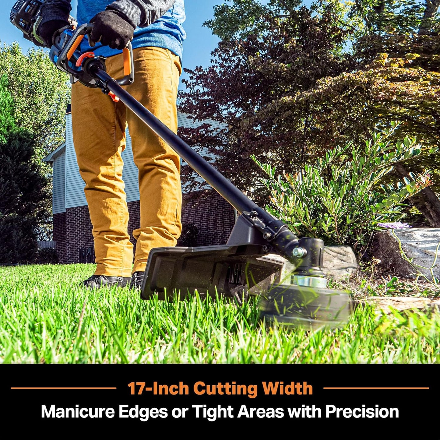 LawnMaster NPTGSP2617A No-Pull Gas Grass Trimmer with Electric Start 26cc 2 Cycle 17-Inch