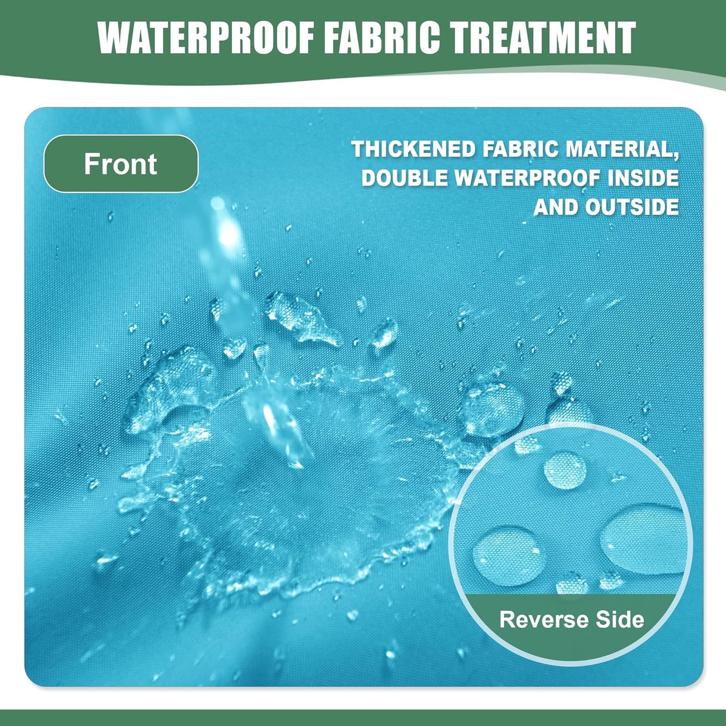 Chaise Lounge Cushions Outdoor Set of 4 - Waterproof and Fade Resistant Sun Lounger Replacement Cushions - Patio Lounger Pads with Removable Cover for Pool, Deck, Lawn, 72 x 21 x 3 Inch, Teal