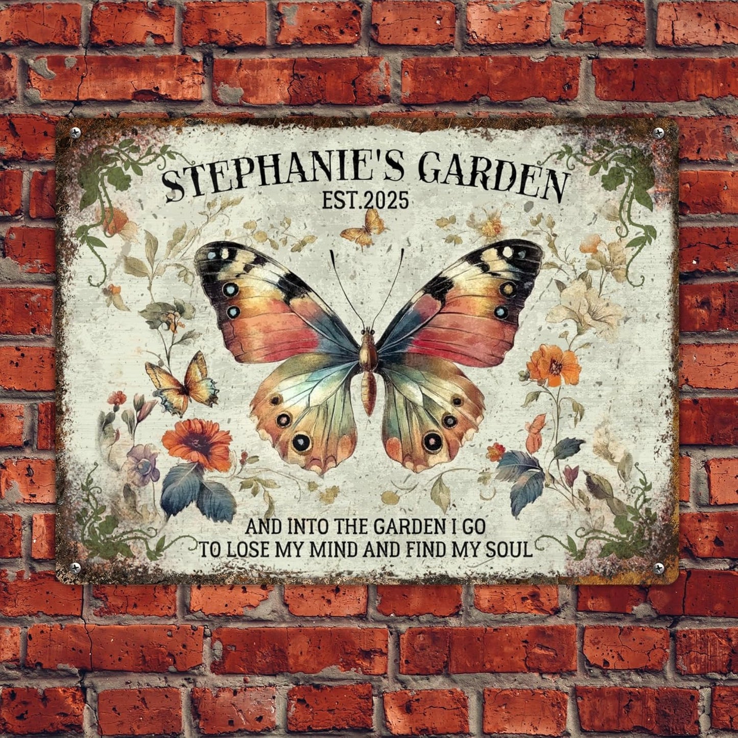 Custom Sign, Personalized Metal Signs, Customize for Office, Business, Workplace, Office, Home, Delivery Signs, Metal Sign With Your Own Image, Text,Photo, Pets, Kids Art Made in USA (Garden 03)