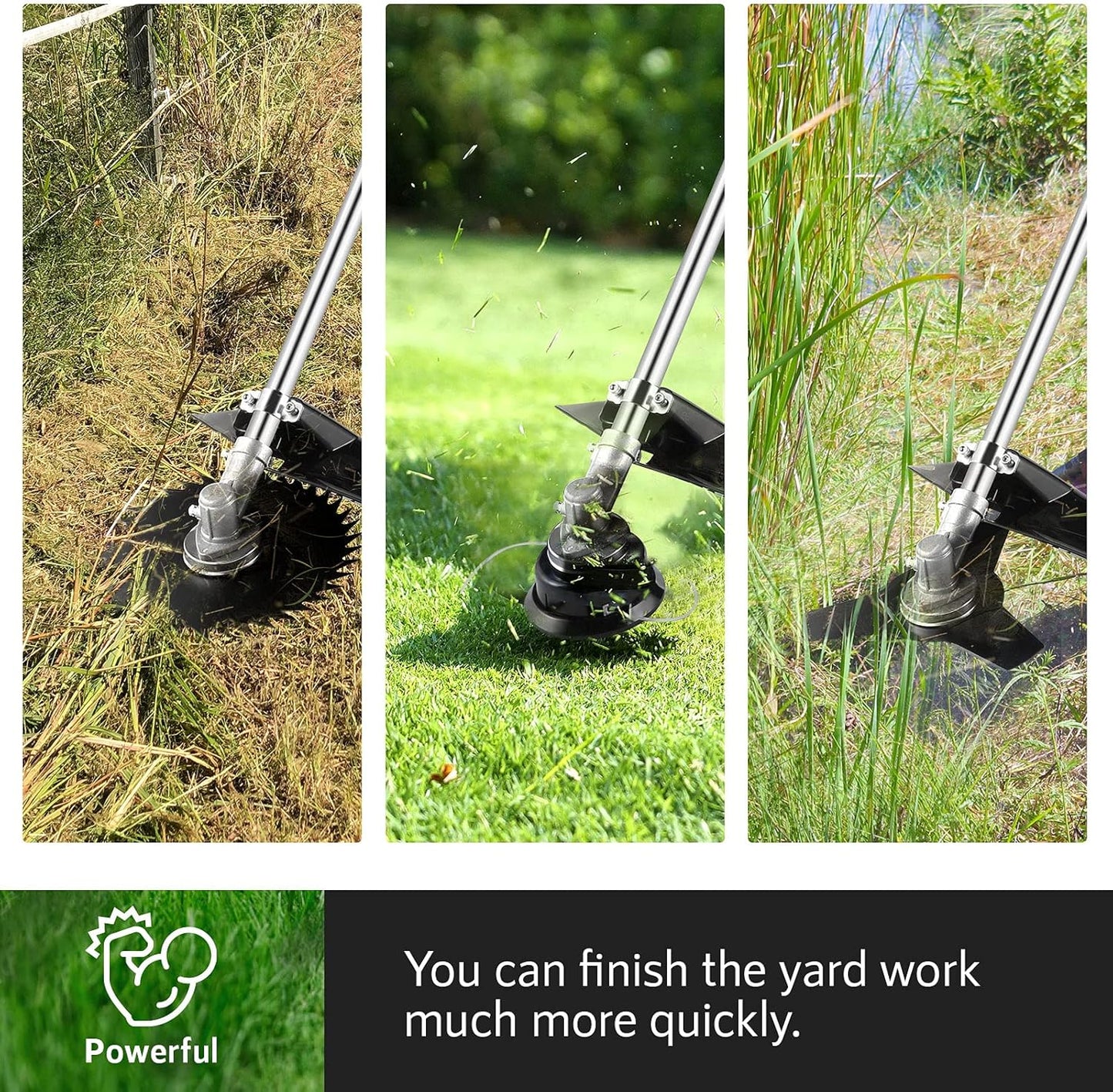Weed Eater String Trimmer, 58cc Cordless Grass Gas Powered Weed Wacker 4-in-1 Straight Shaft String Trimmer Brush Cutter with 4 Detachable Head